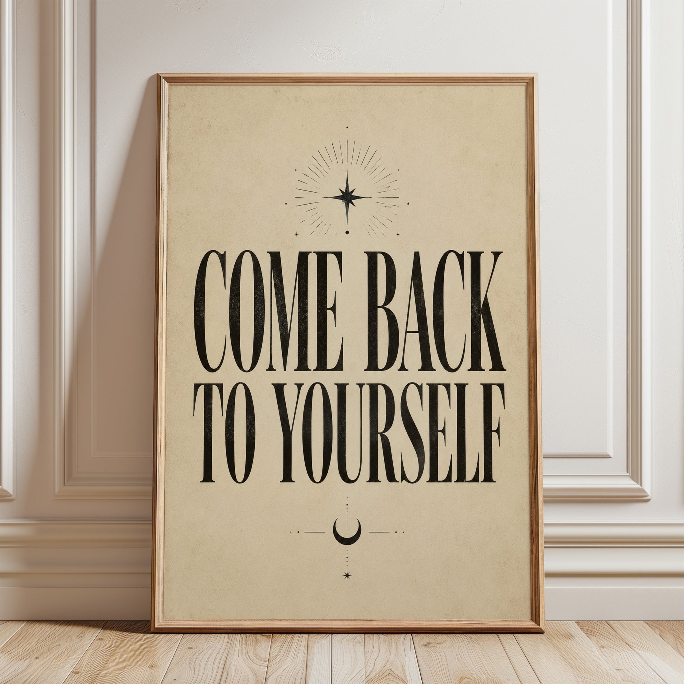 Mindfulness Wall Art – Self Care Quote Print - framed detail