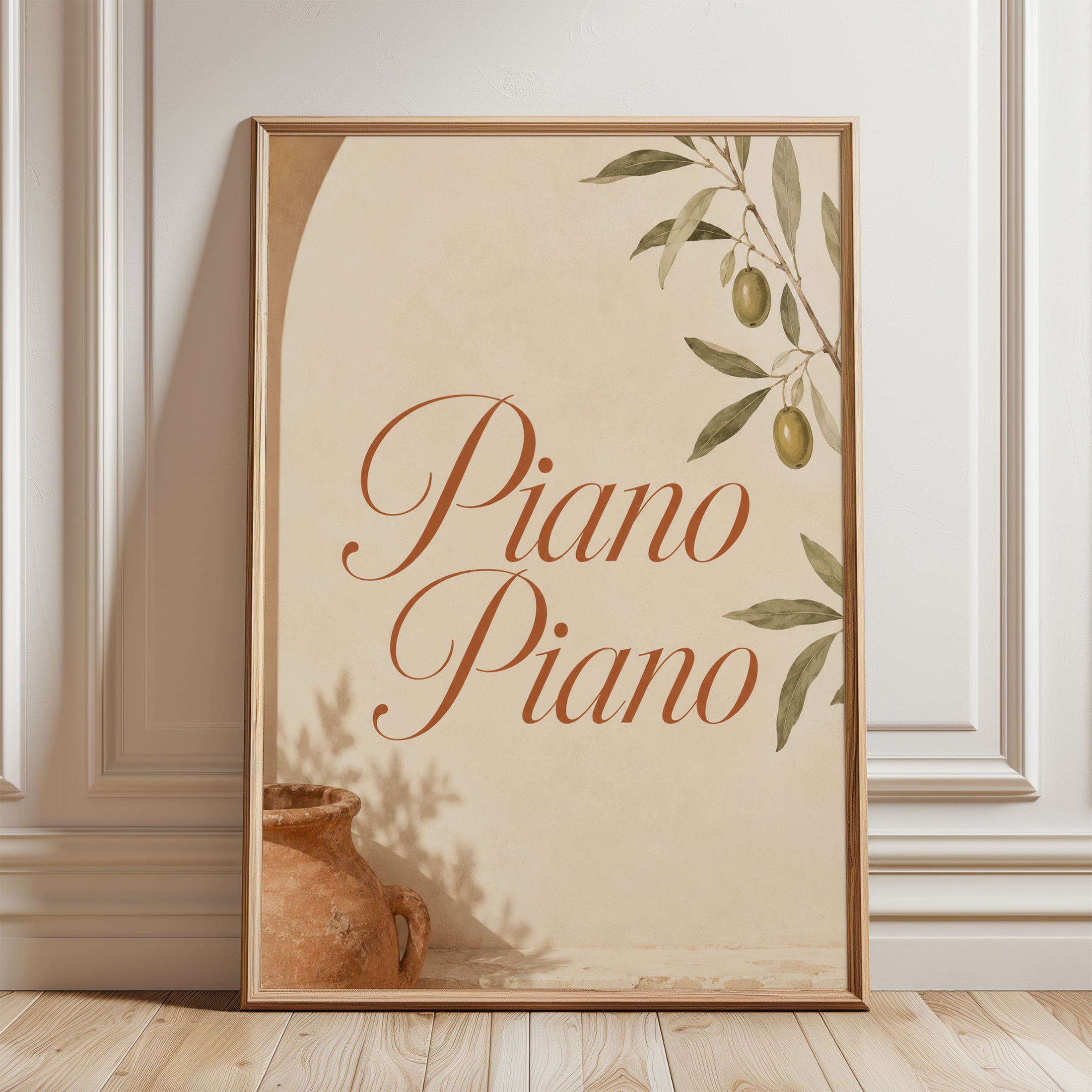 Italian Kitchen Wall Art – Piano Piano Print - framed detail