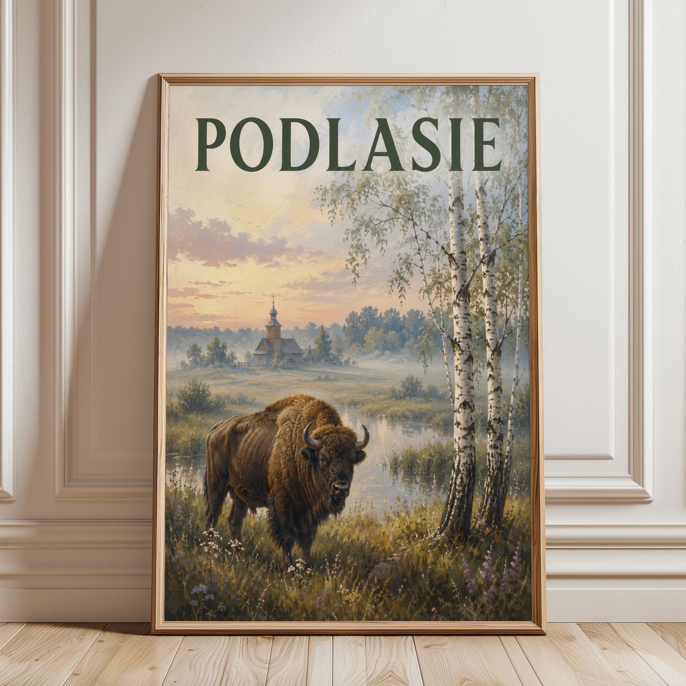 Bison Wall Art – Polish Nature Poster - framed detail