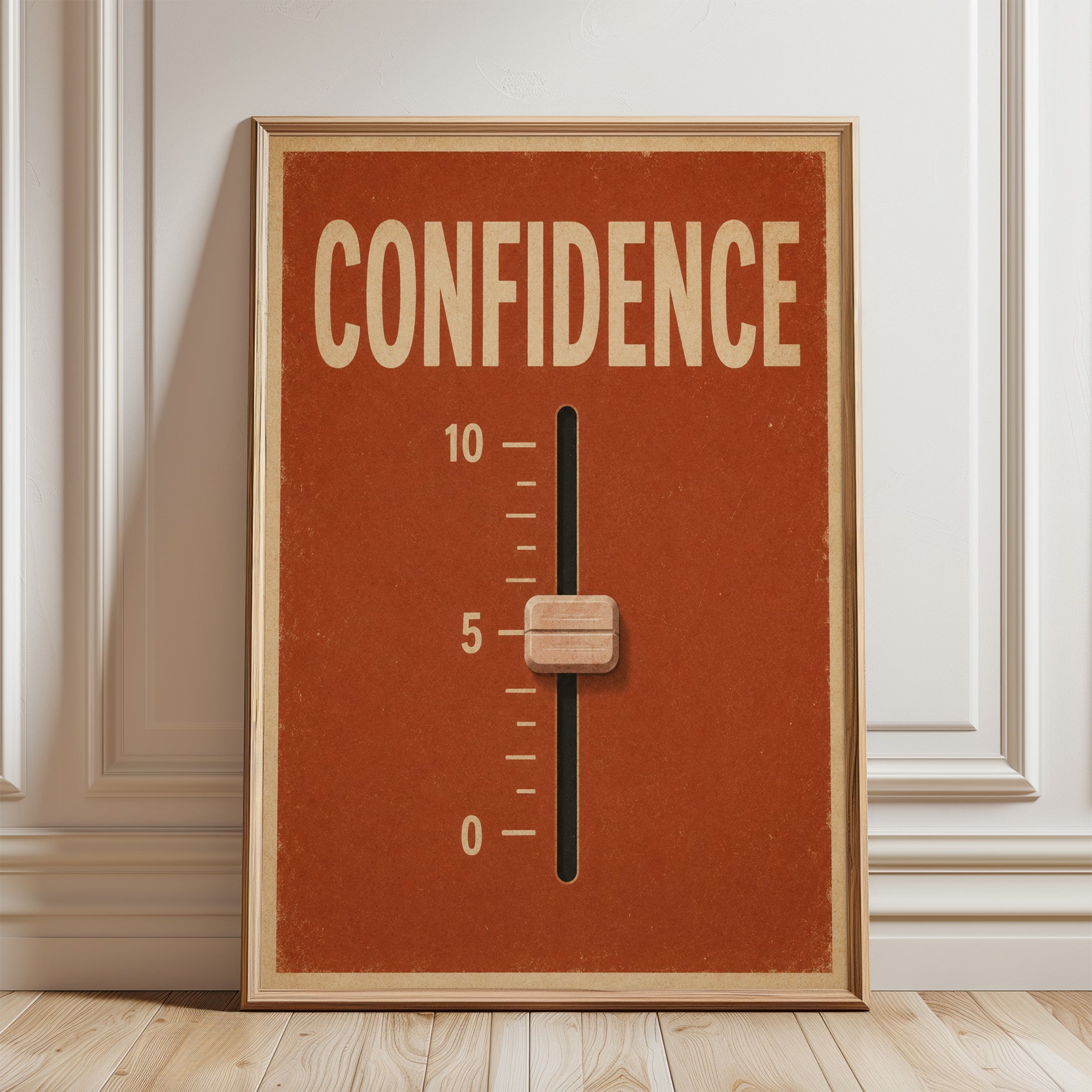 Confidence Meter Wall Art – Motivational Print - framed detail