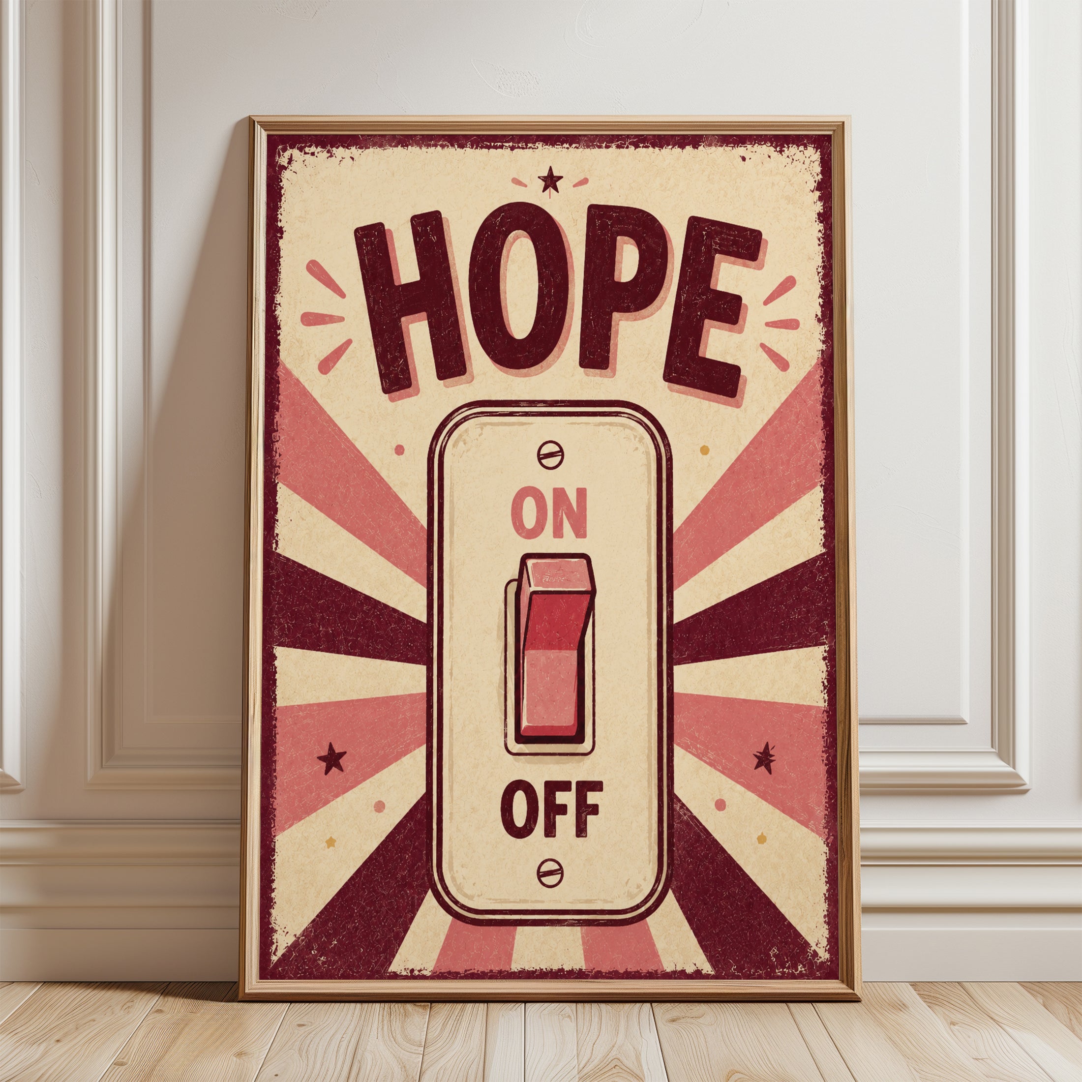 Motivational Wall Art – Hope Print - framed detail
