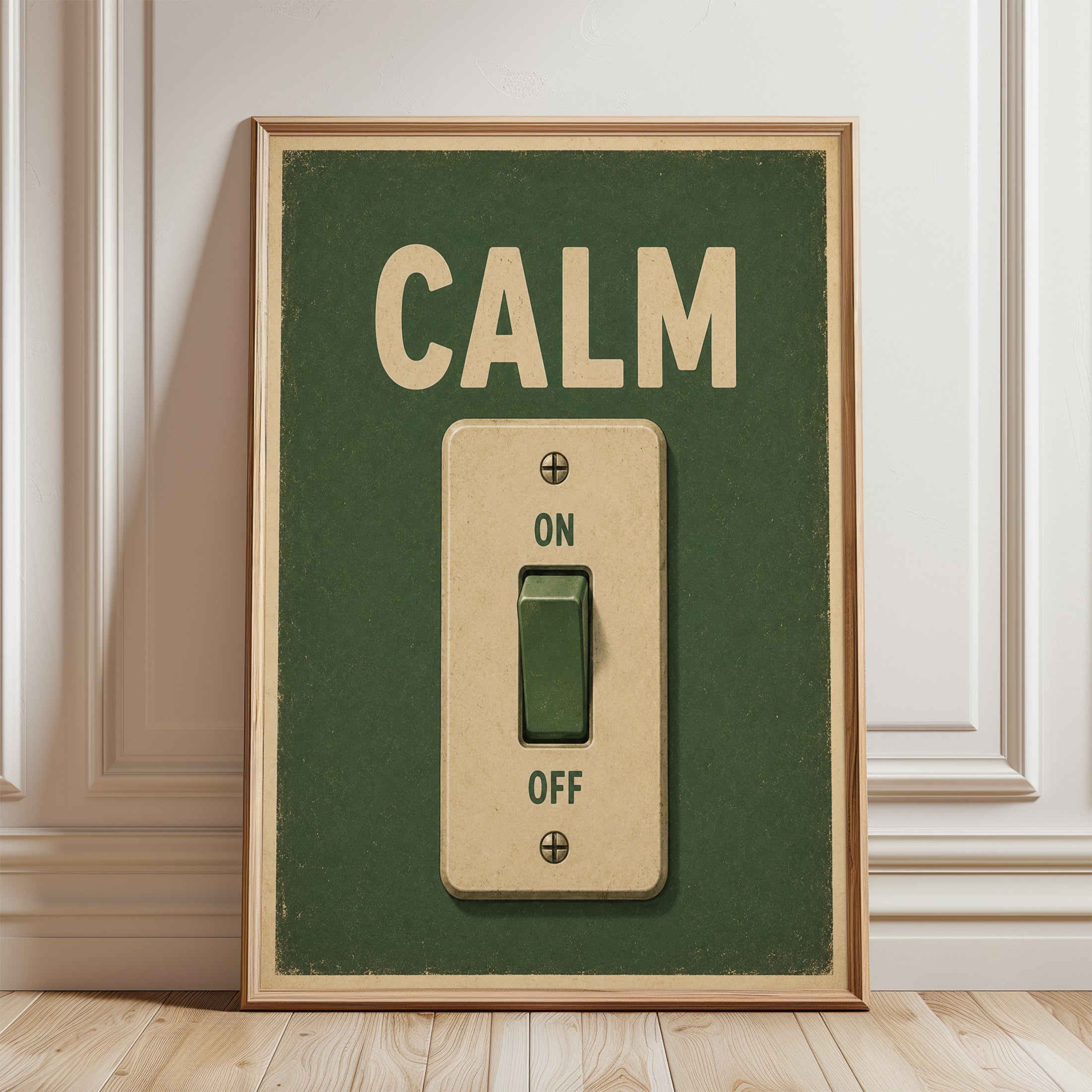 Calm Wall Art – Vintage Switch Print - framed detail