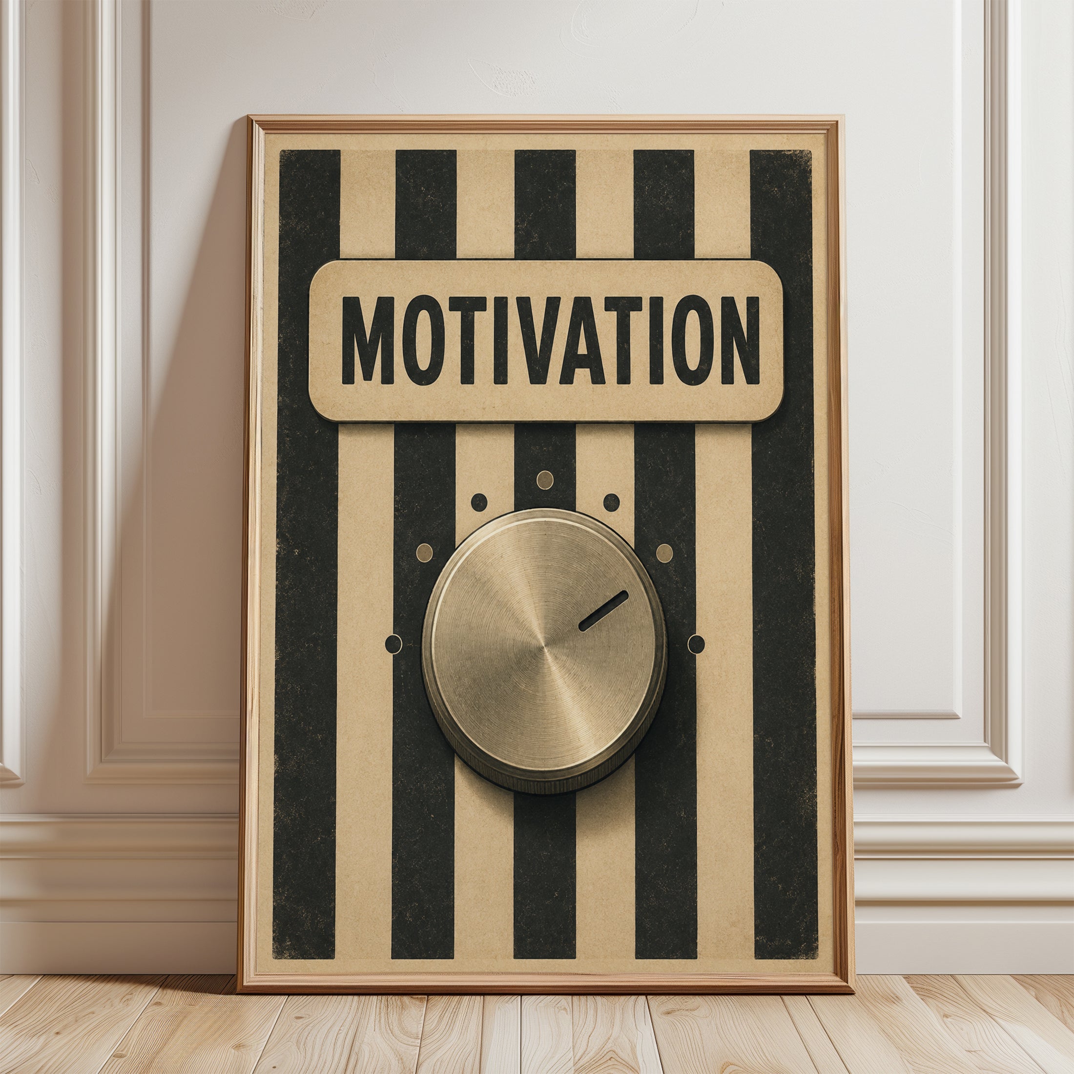 Motivational Wall Art – Vintage Typography Print - framed detail