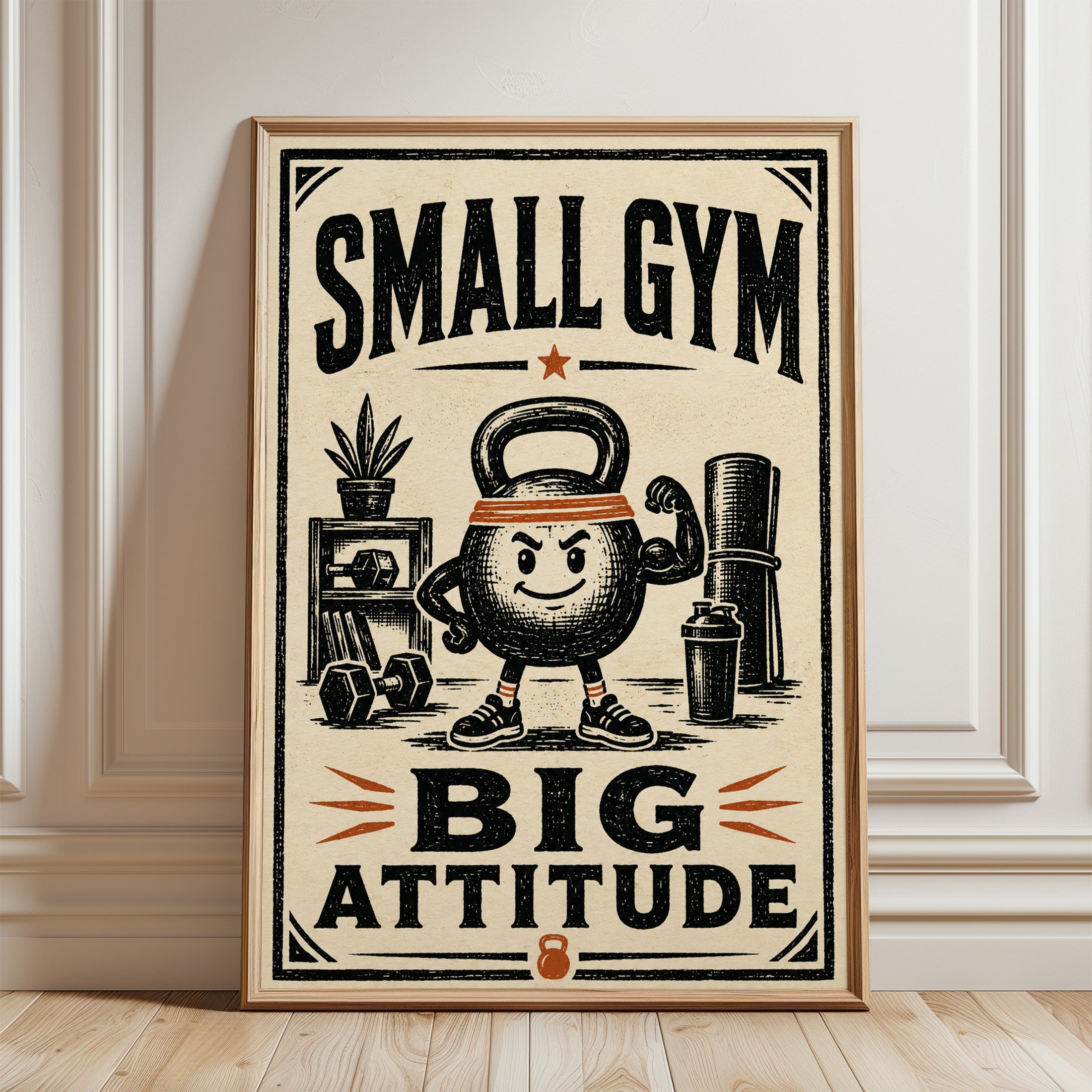 Gym Motivational Poster - framed detail