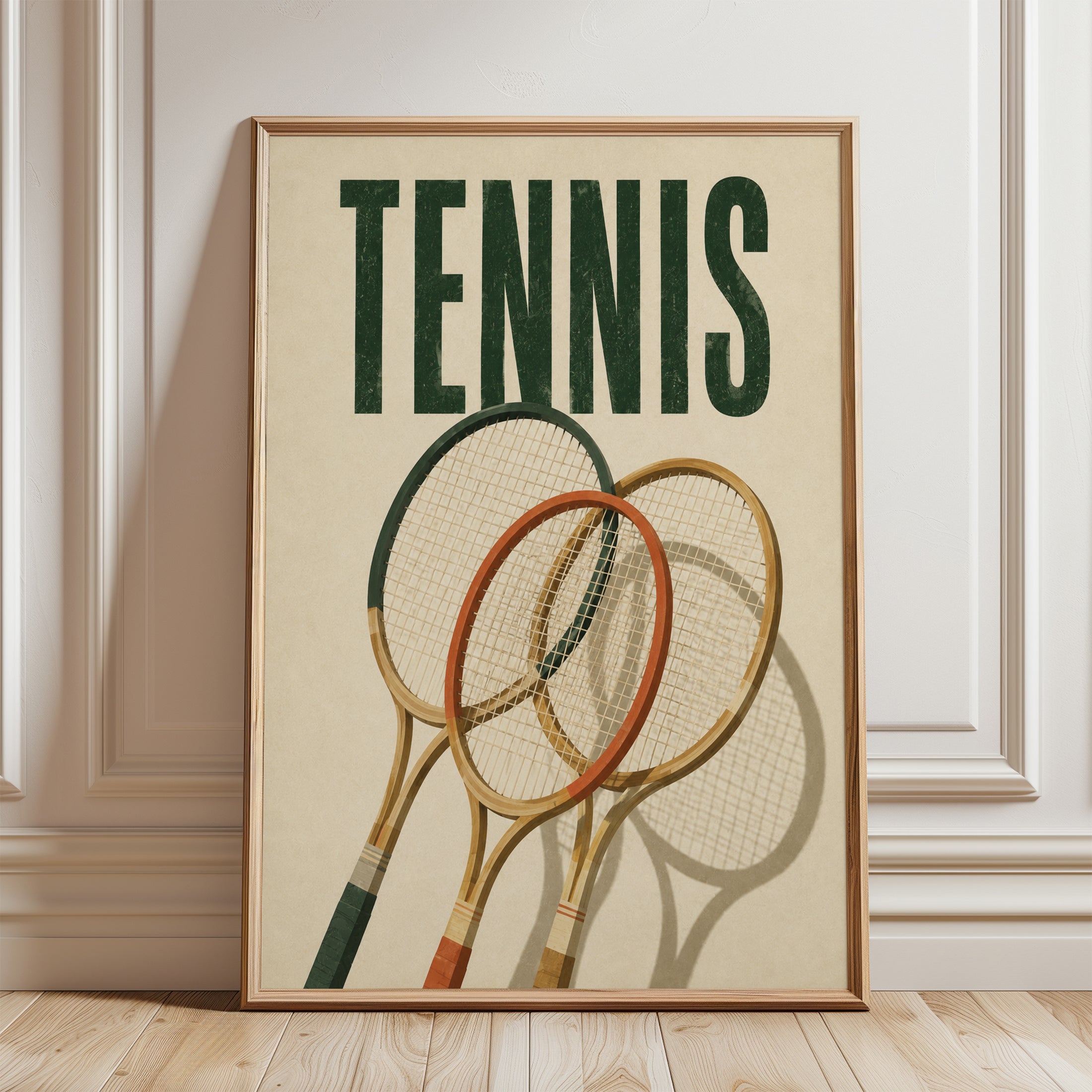 Tennis Wall Art – Vintage Sports Poster - framed detail