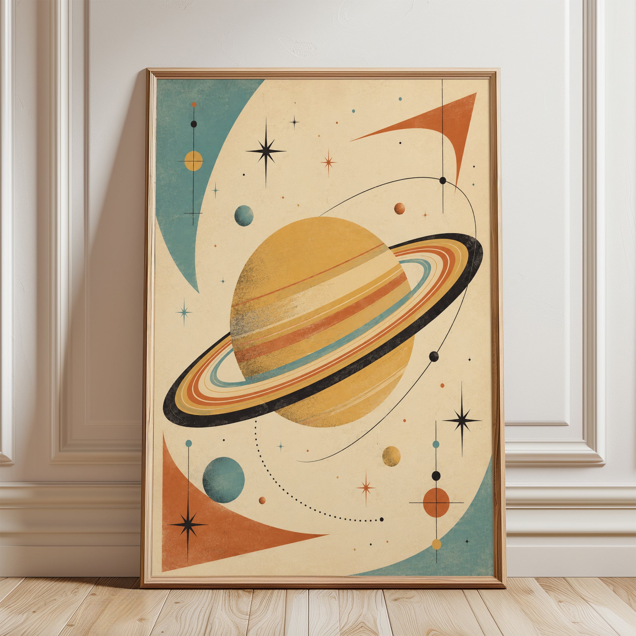 Retro Space Wall Art - framed detail