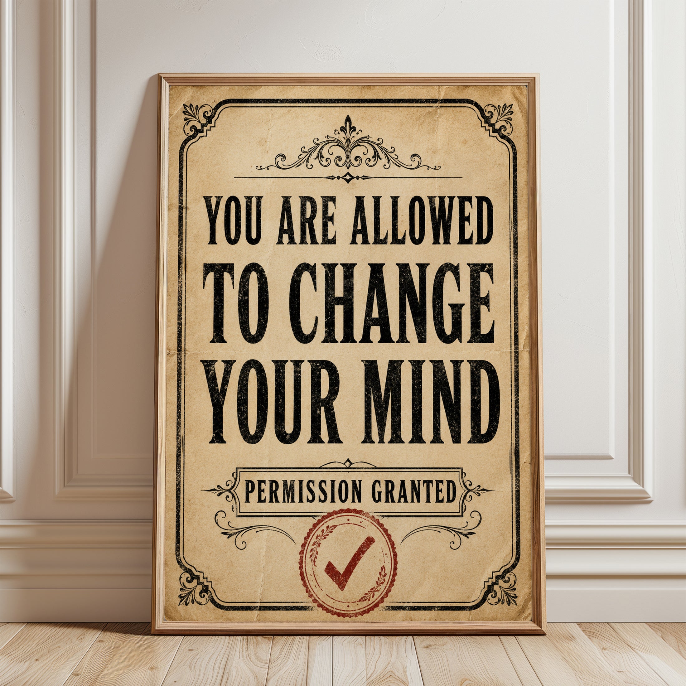 Vintage Motivational Poster - framed detail