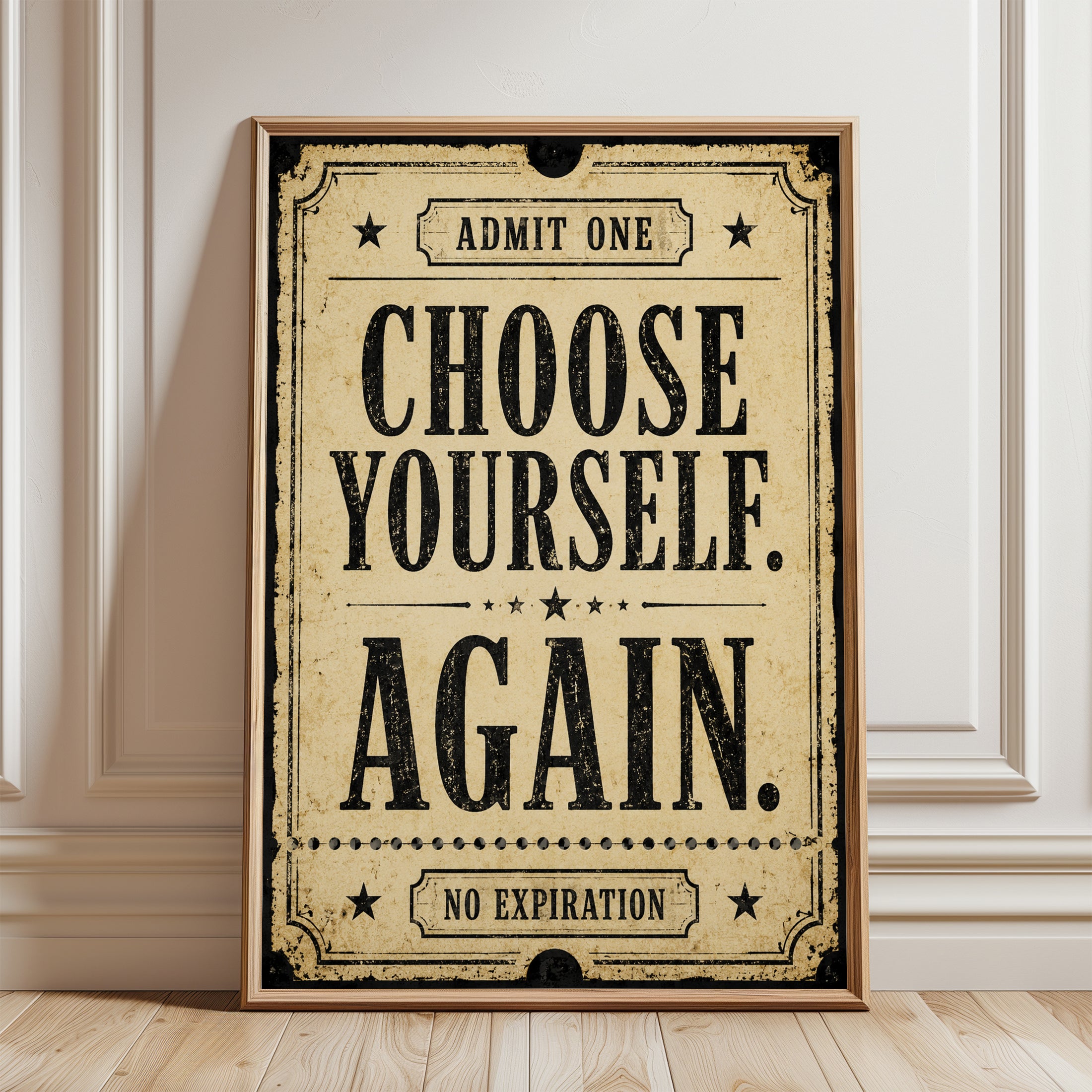 Vintage Motivational Poster - framed detail