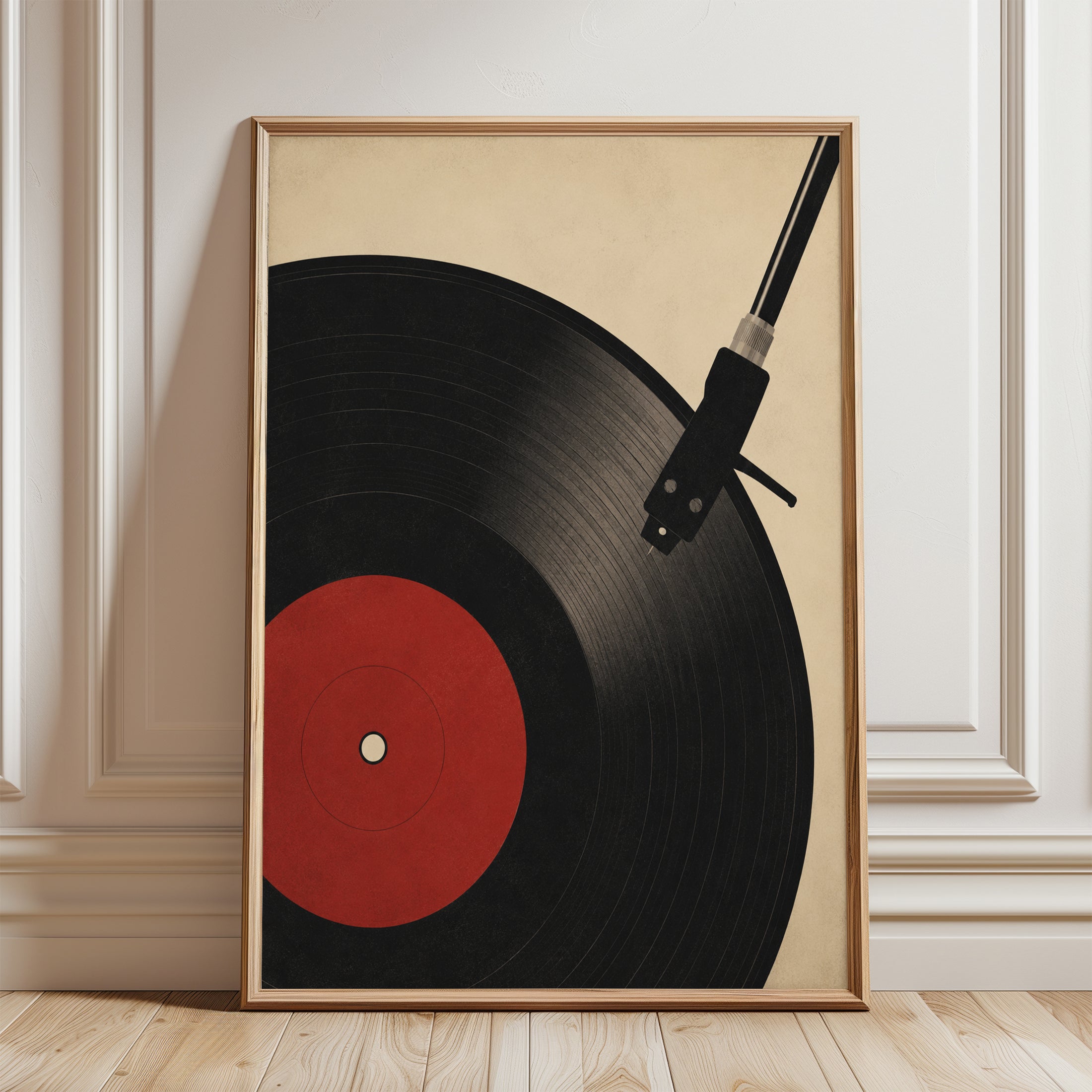Vinyl Record Wall Art – Music Lover Print - framed detail