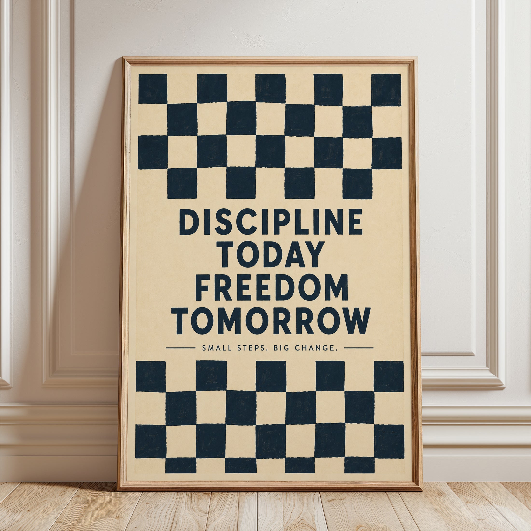 Discipline Motivational Poster – Office Wall Art - framed detail