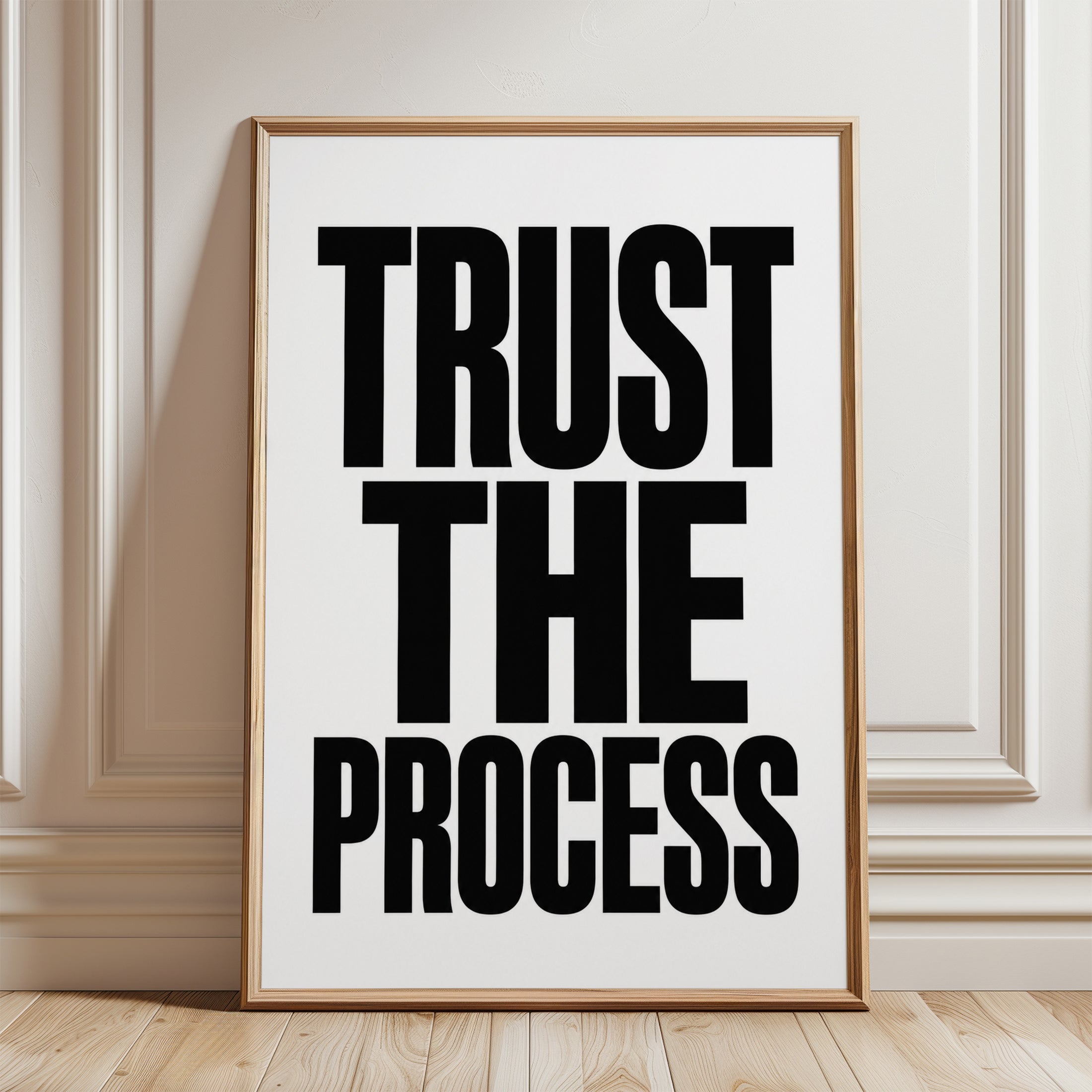 Trust the Process Print – Motivational Wall Art - framed detail