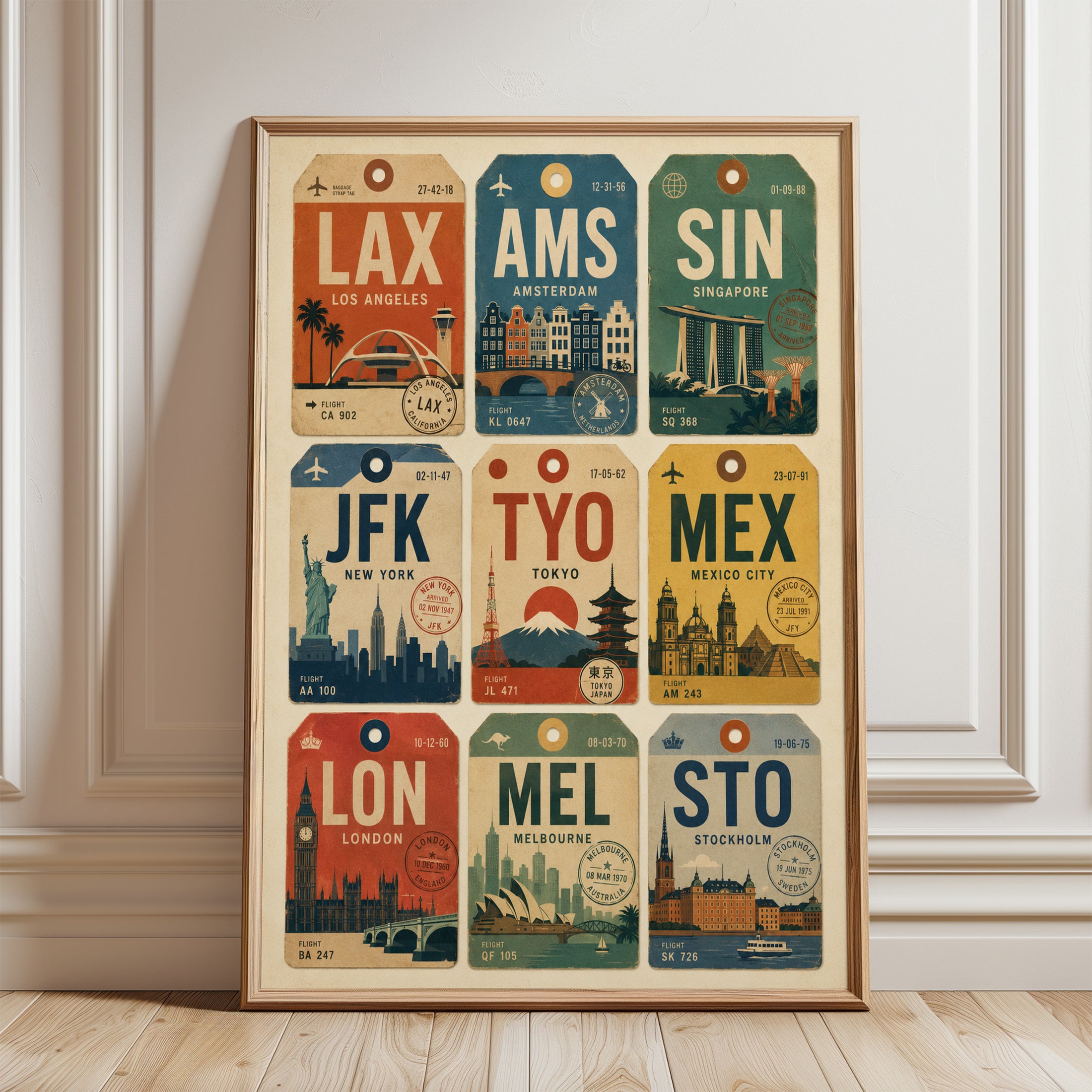 Travel Poster Wall Art - framed detail