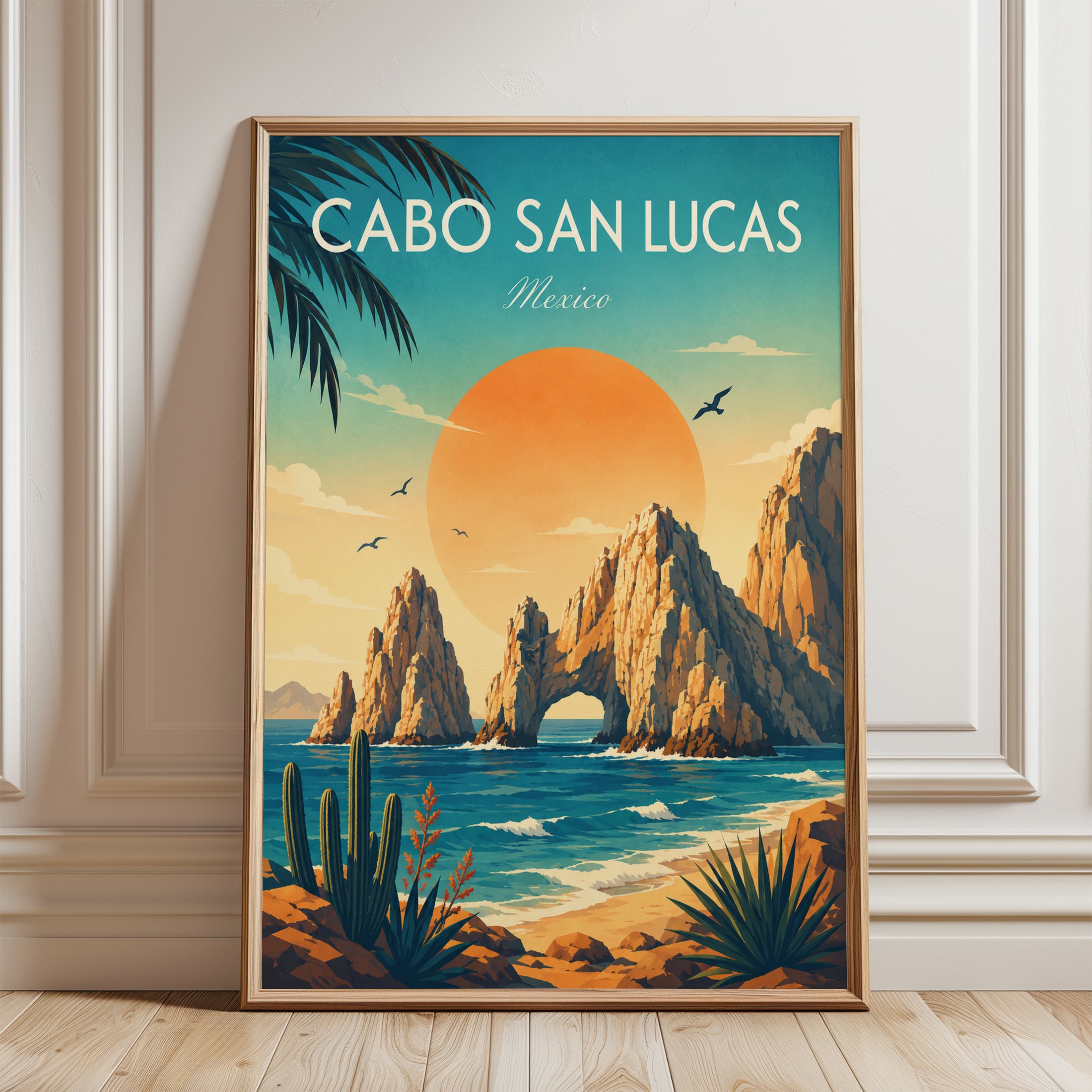 Cabo San Lucas Poster – Mexico Travel Print - framed detail