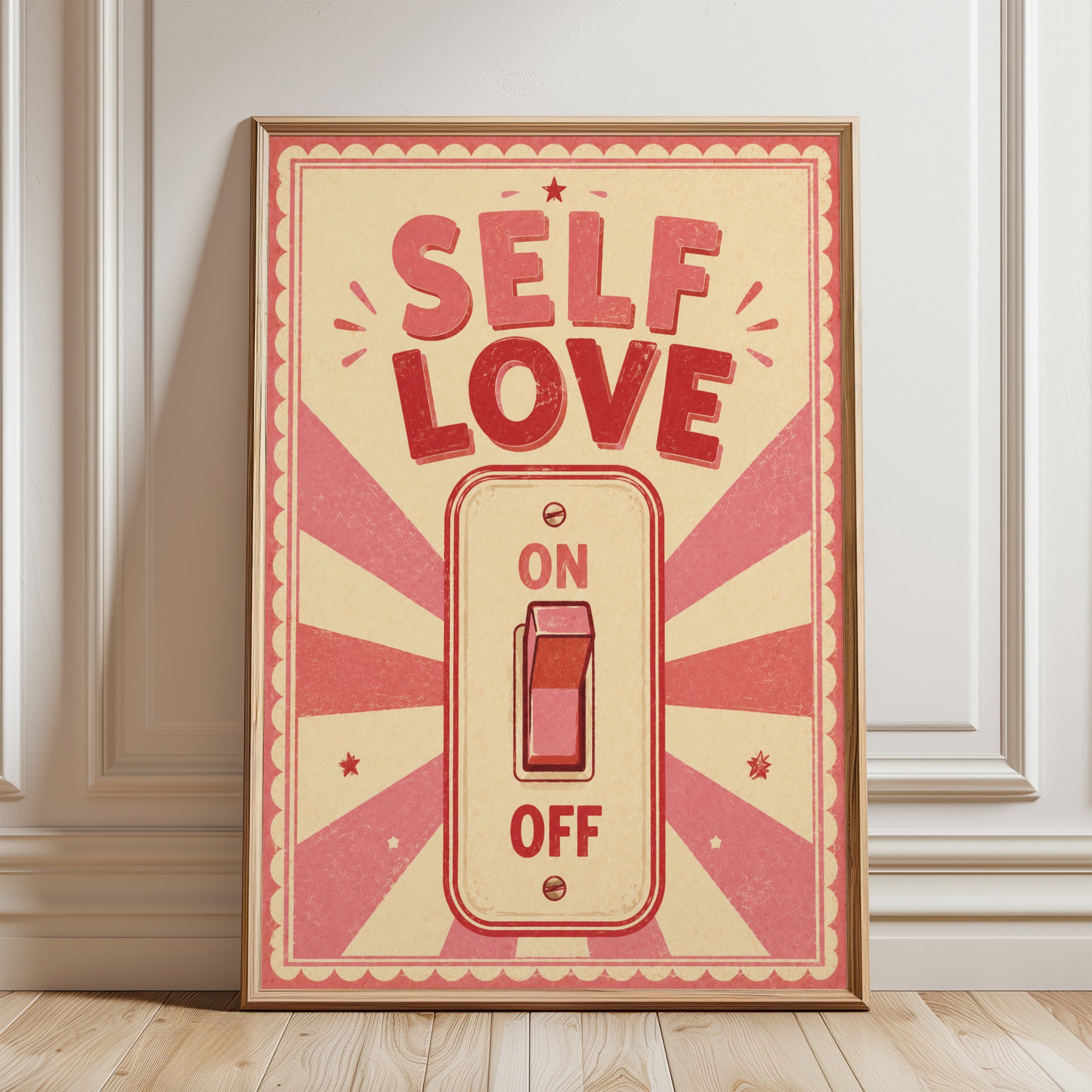 Self Love Wall Art – Motivational Print - framed detail
