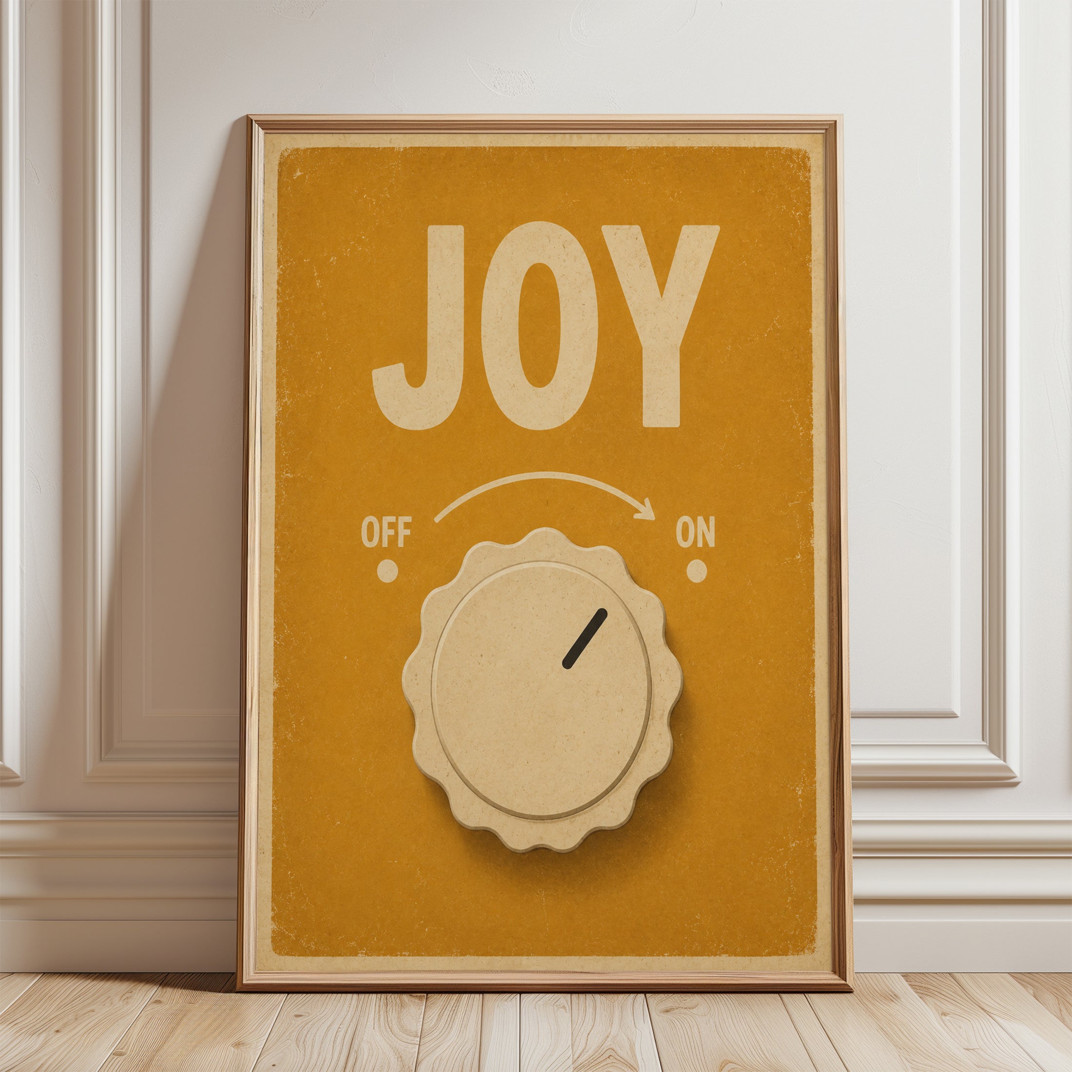 Joy Wall Art – Retro Typography Print - framed detail