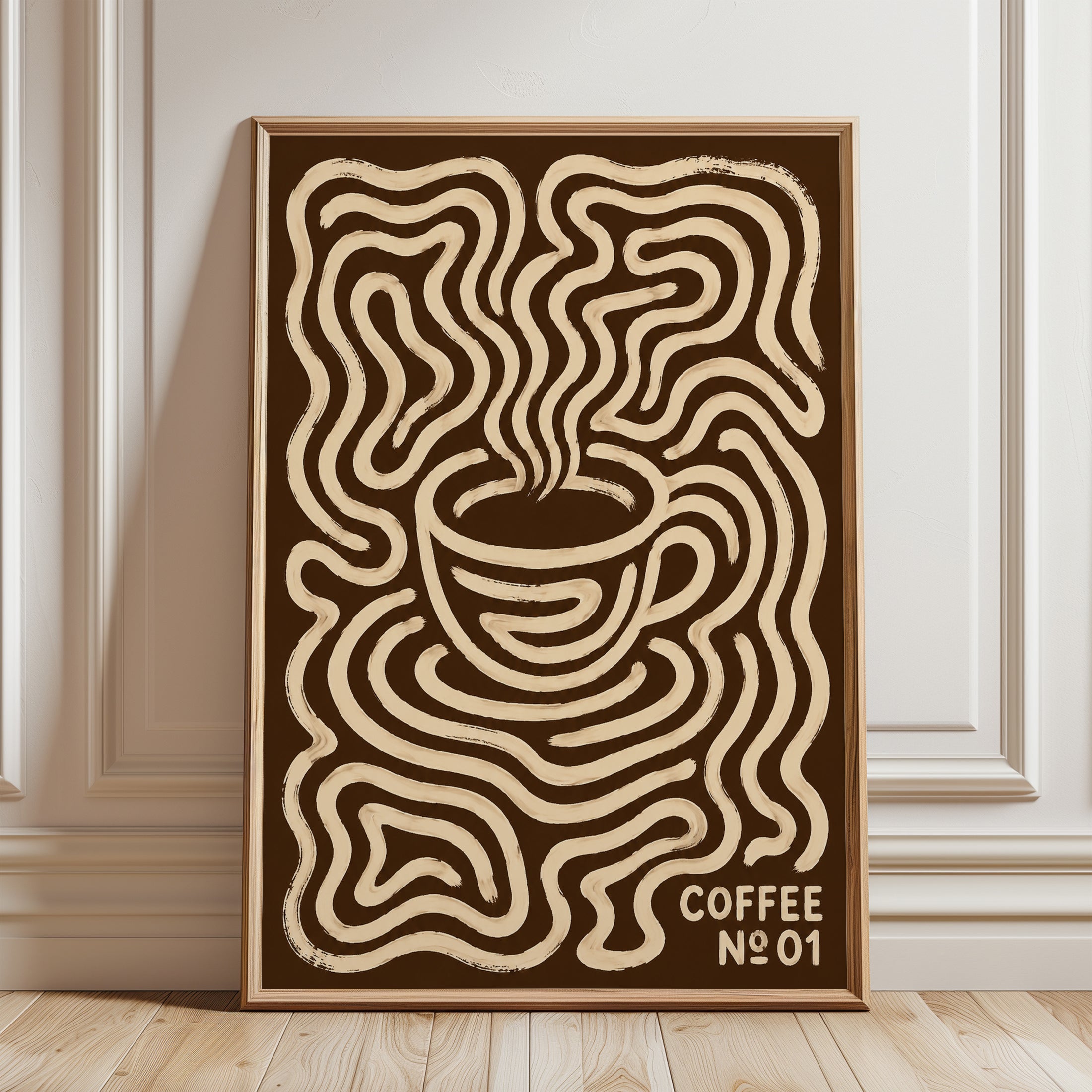 Coffee Wall Art – Retro Kitchen Decor - framed detail