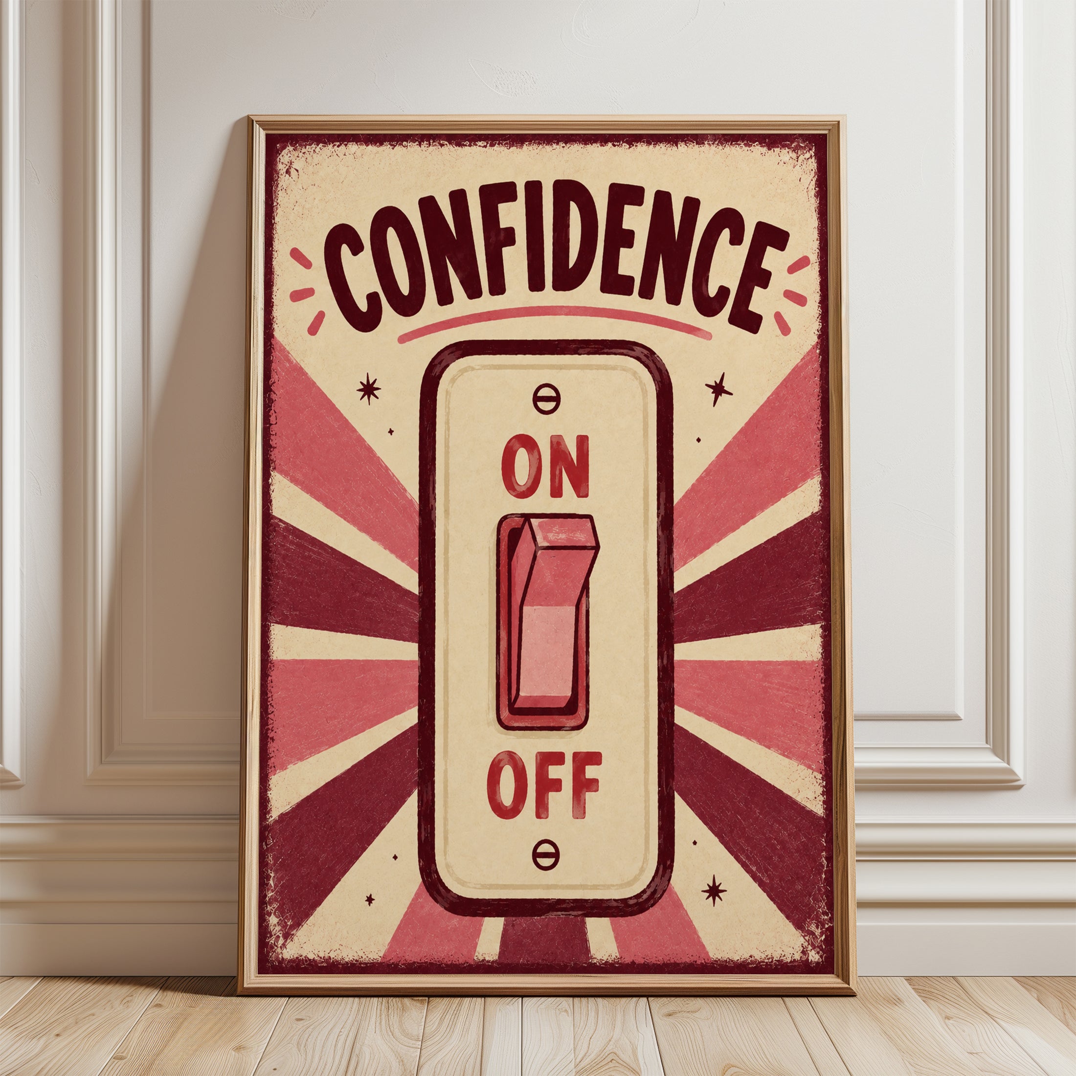 Motivational Wall Art – Confidence Quote Print - framed detail
