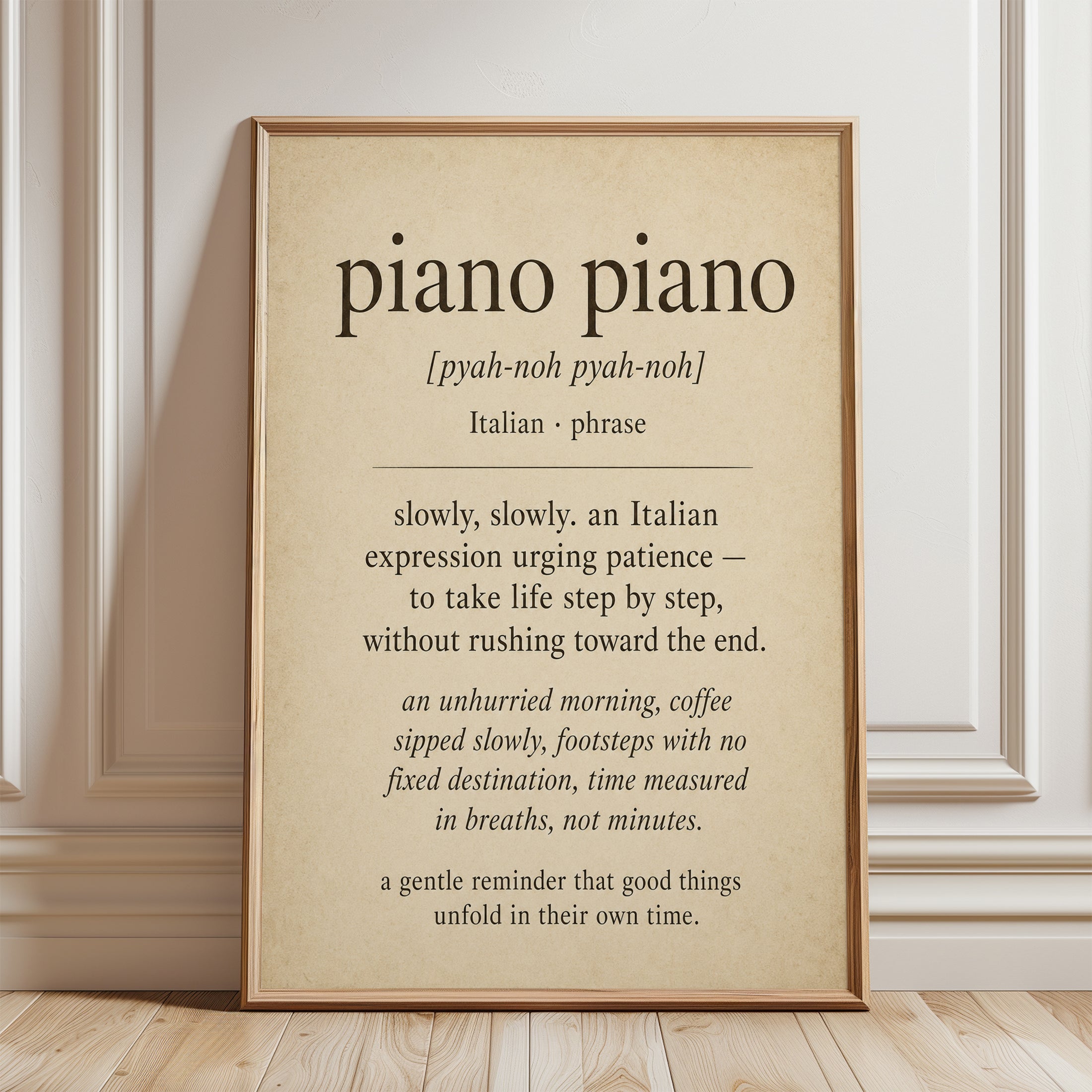Piano Piano Definition Print - framed detail