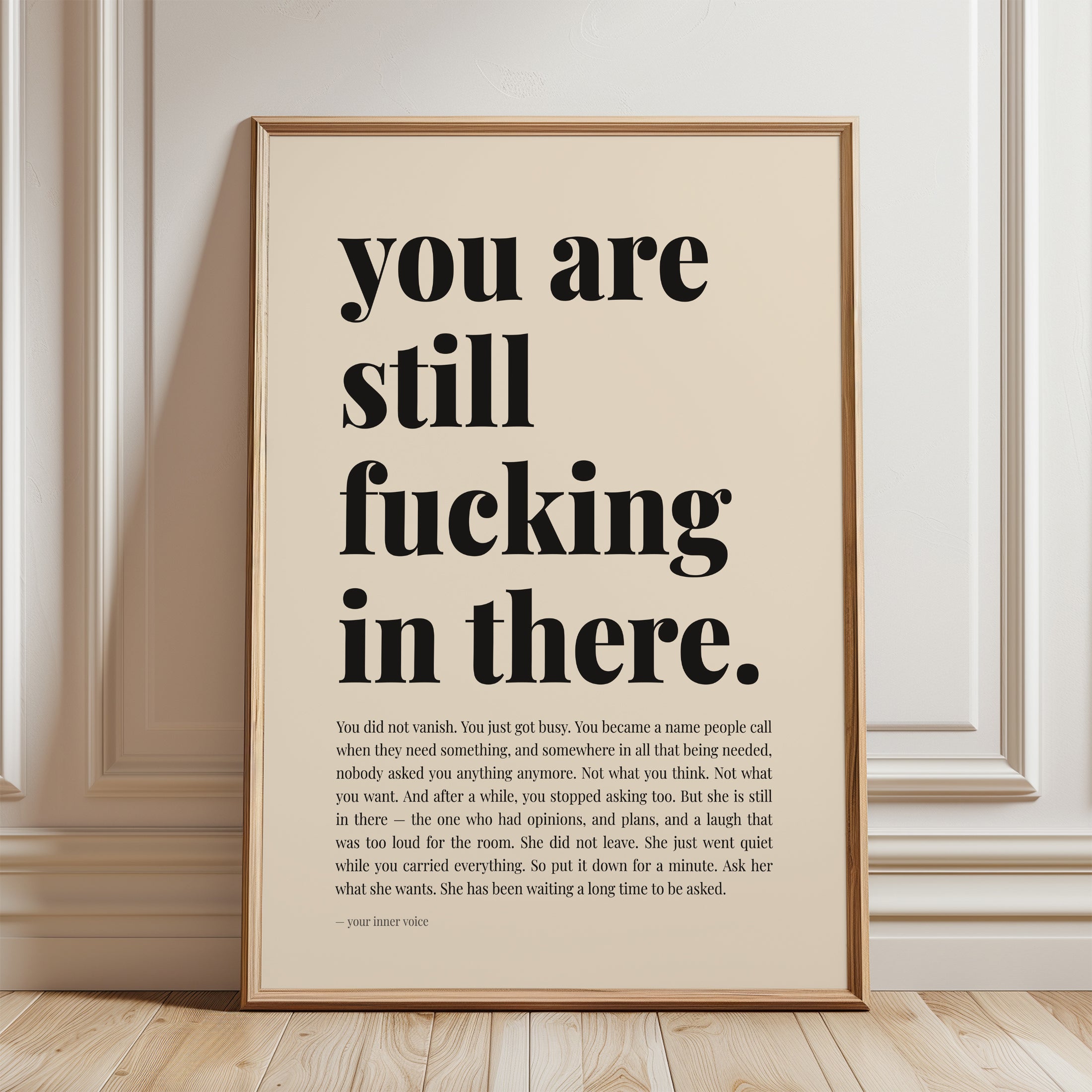 Mental Health Wall Art – Self Care Quote Print - framed detail