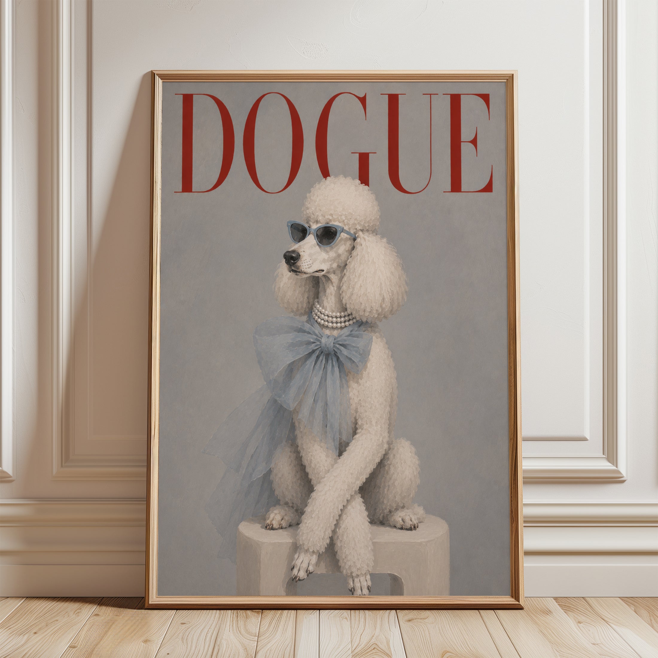 Fashion Dog Wall Art – Poodle Print - framed detail