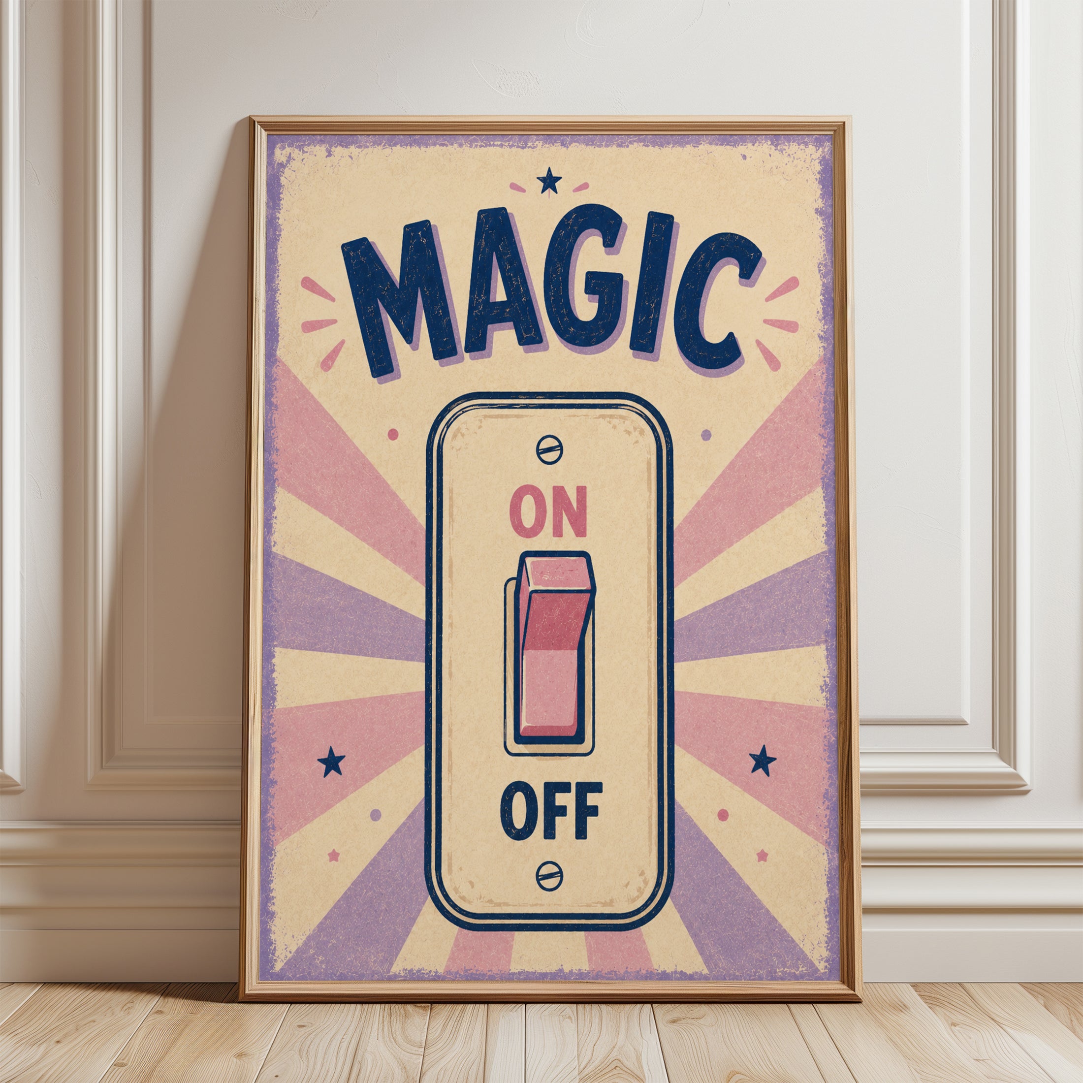Retro Wall Art – Magic Switch Print - framed detail