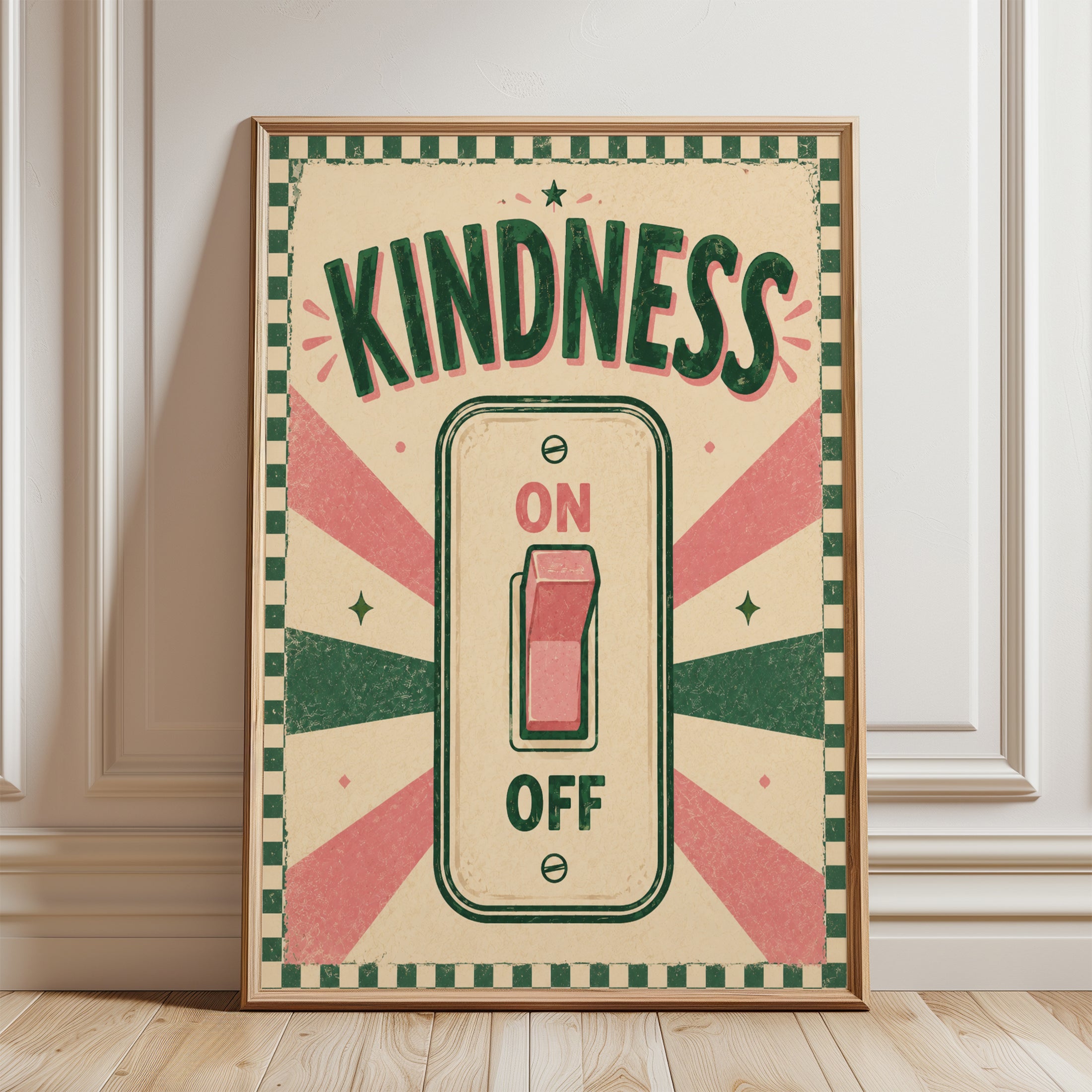 Kindness Wall Art – Motivational Print - framed detail