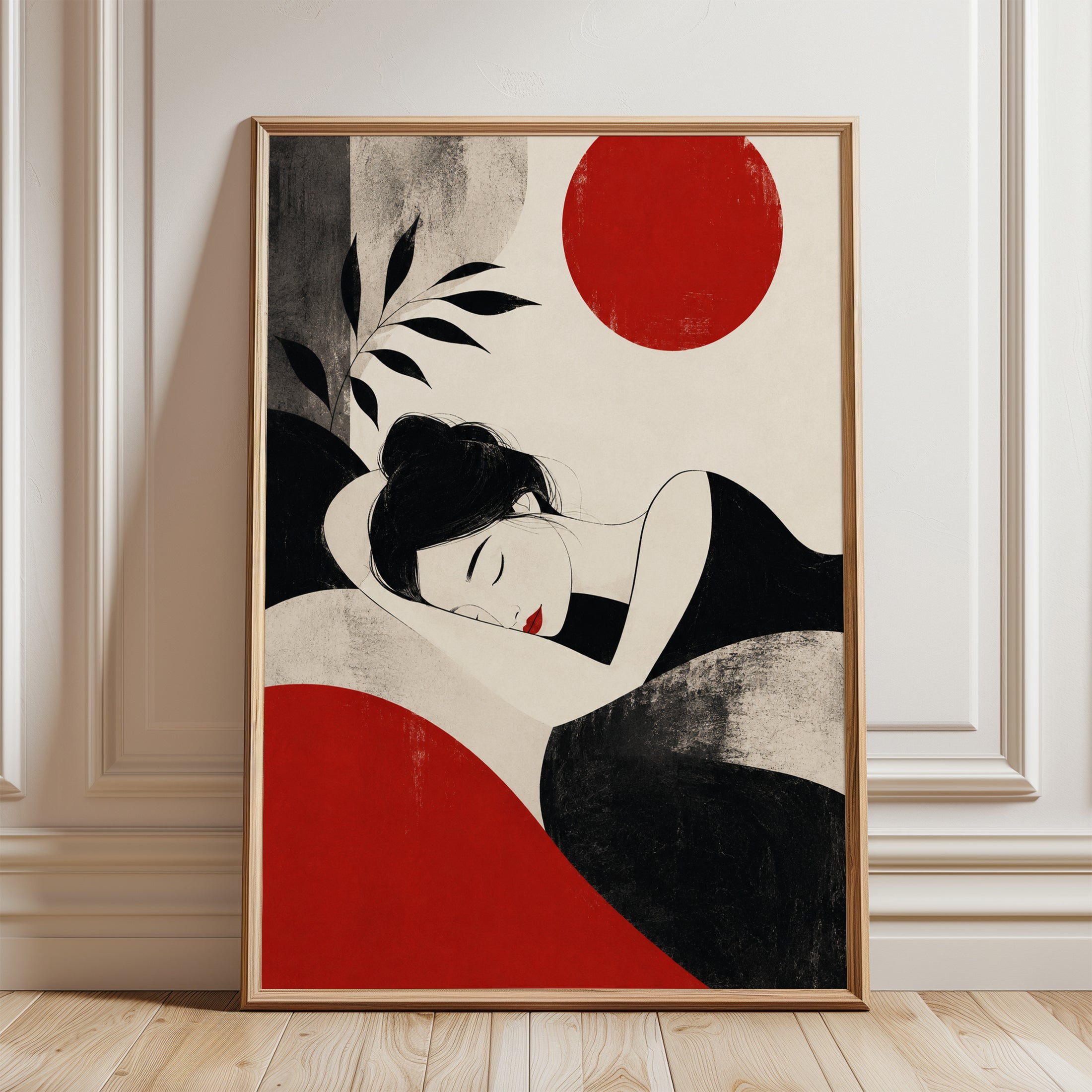 Minimalist Woman Print - framed detail