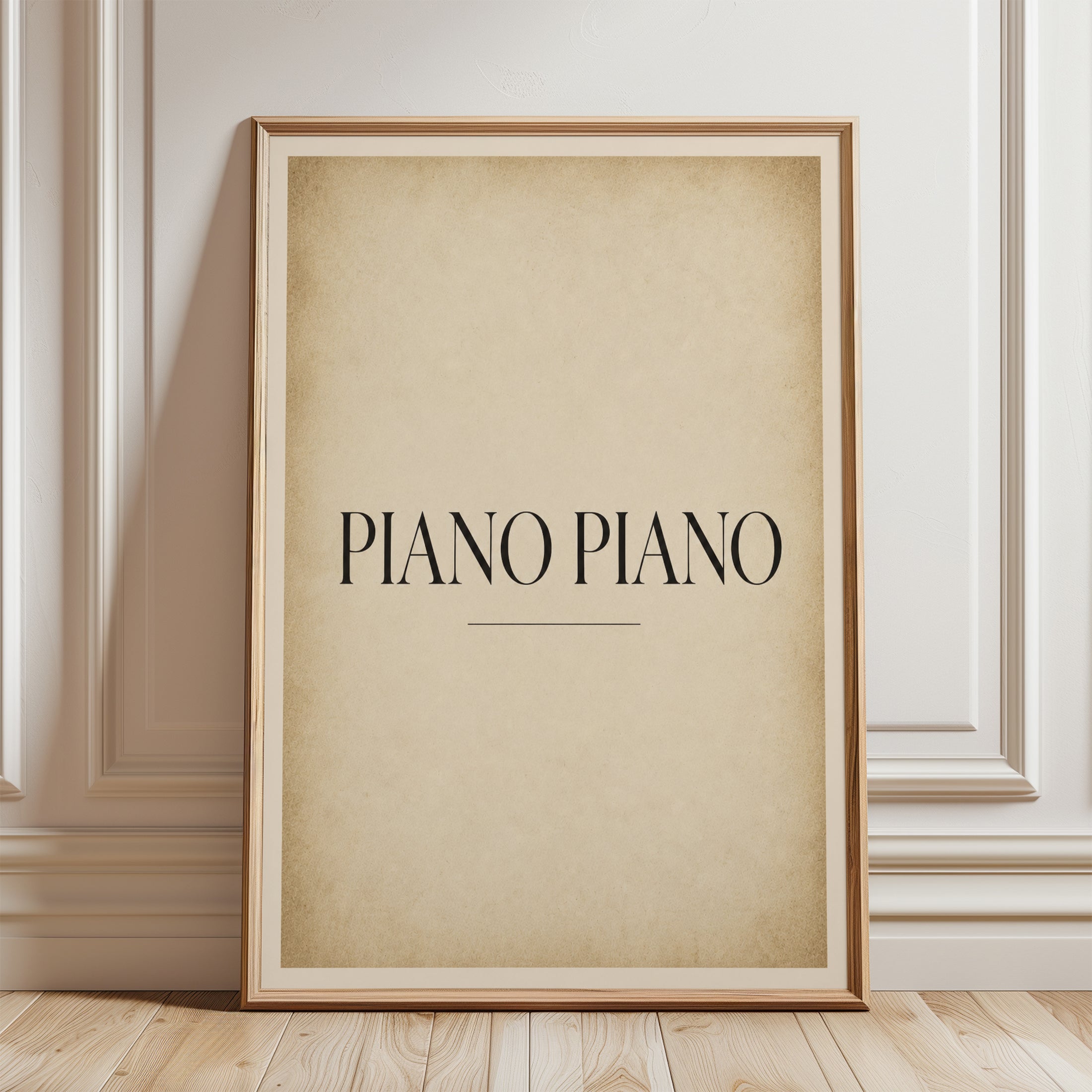 Piano Wall Art – Music Typography Print - framed detail