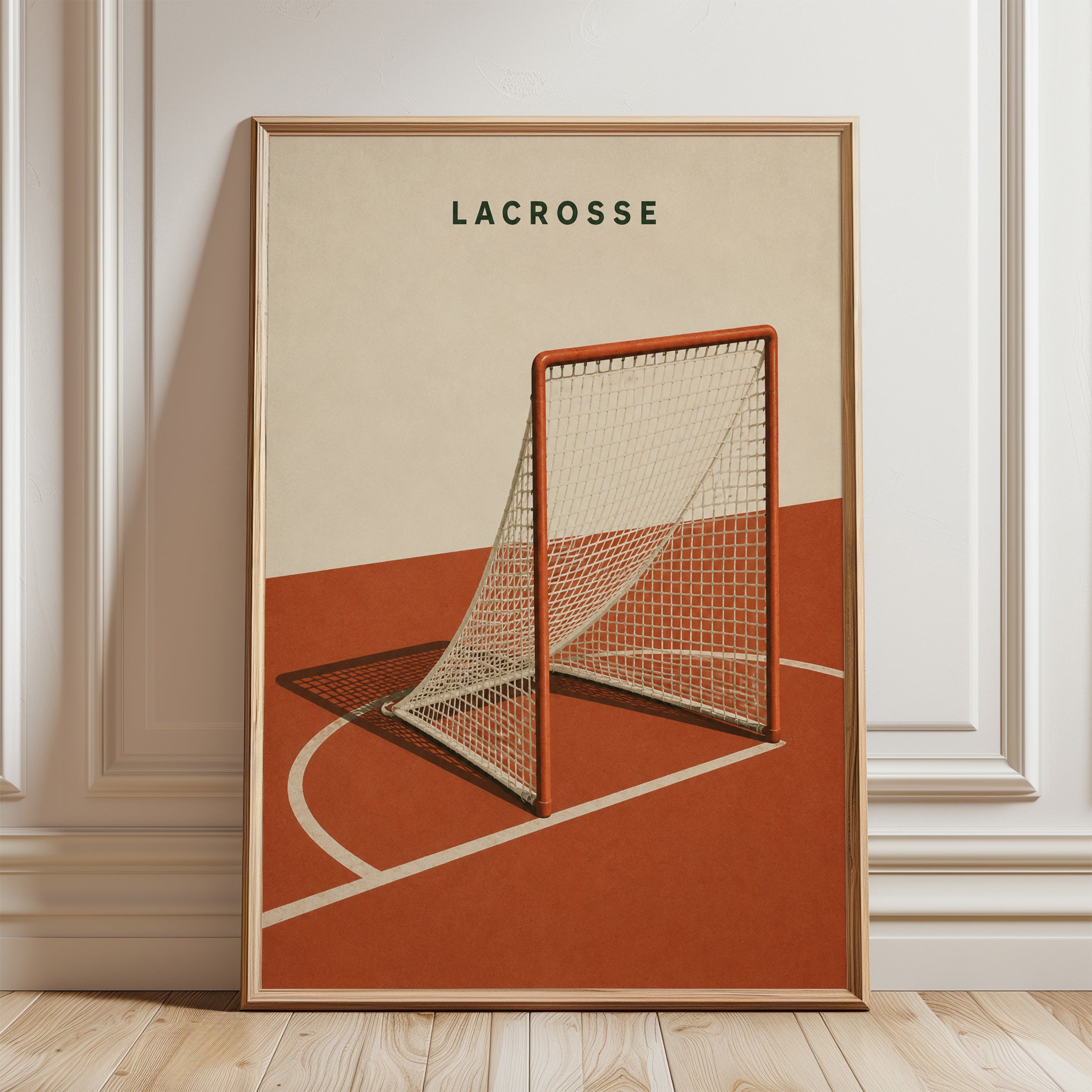 Lacrosse Wall Art – Sports Room Decor - framed detail