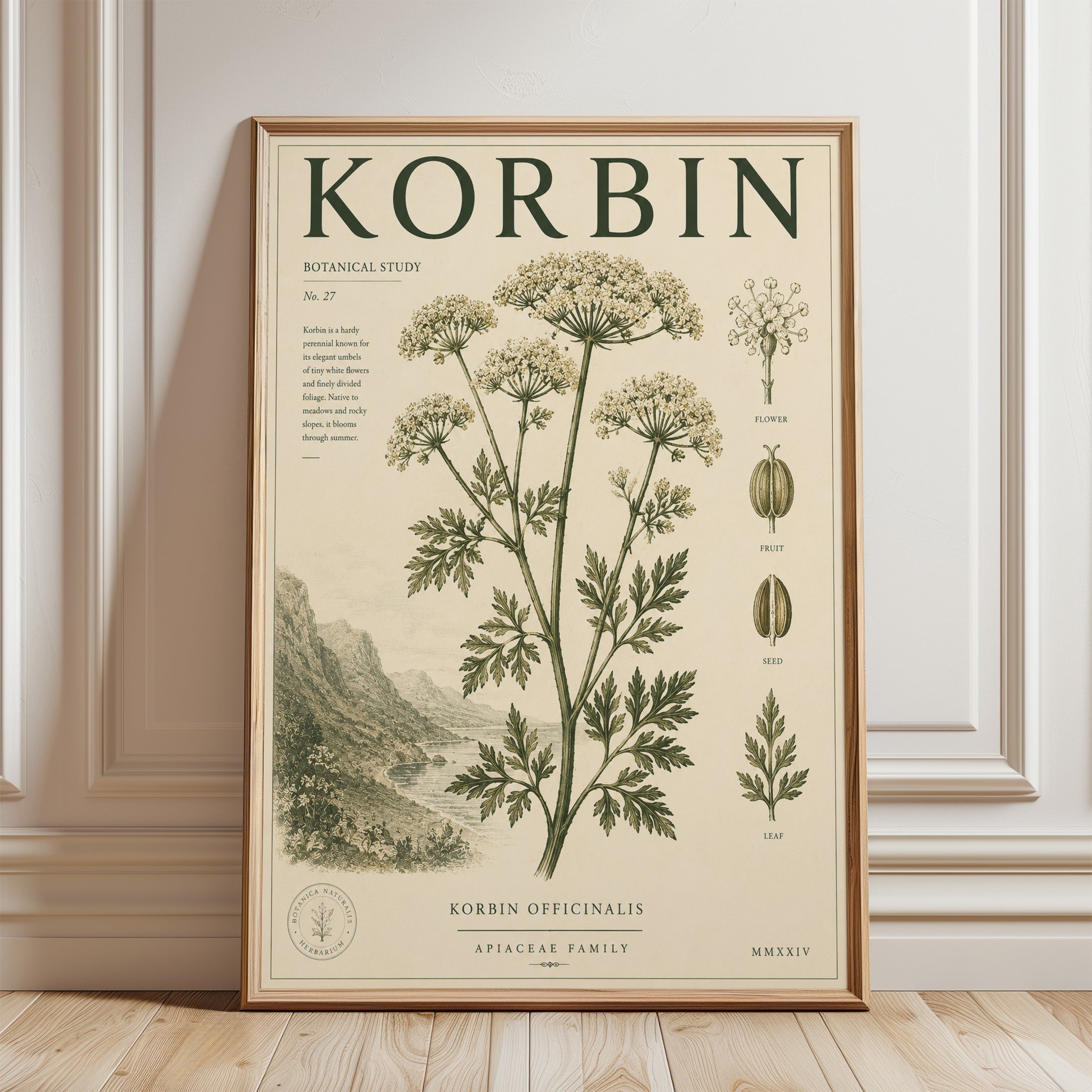 Botanical Illustration Print - framed detail