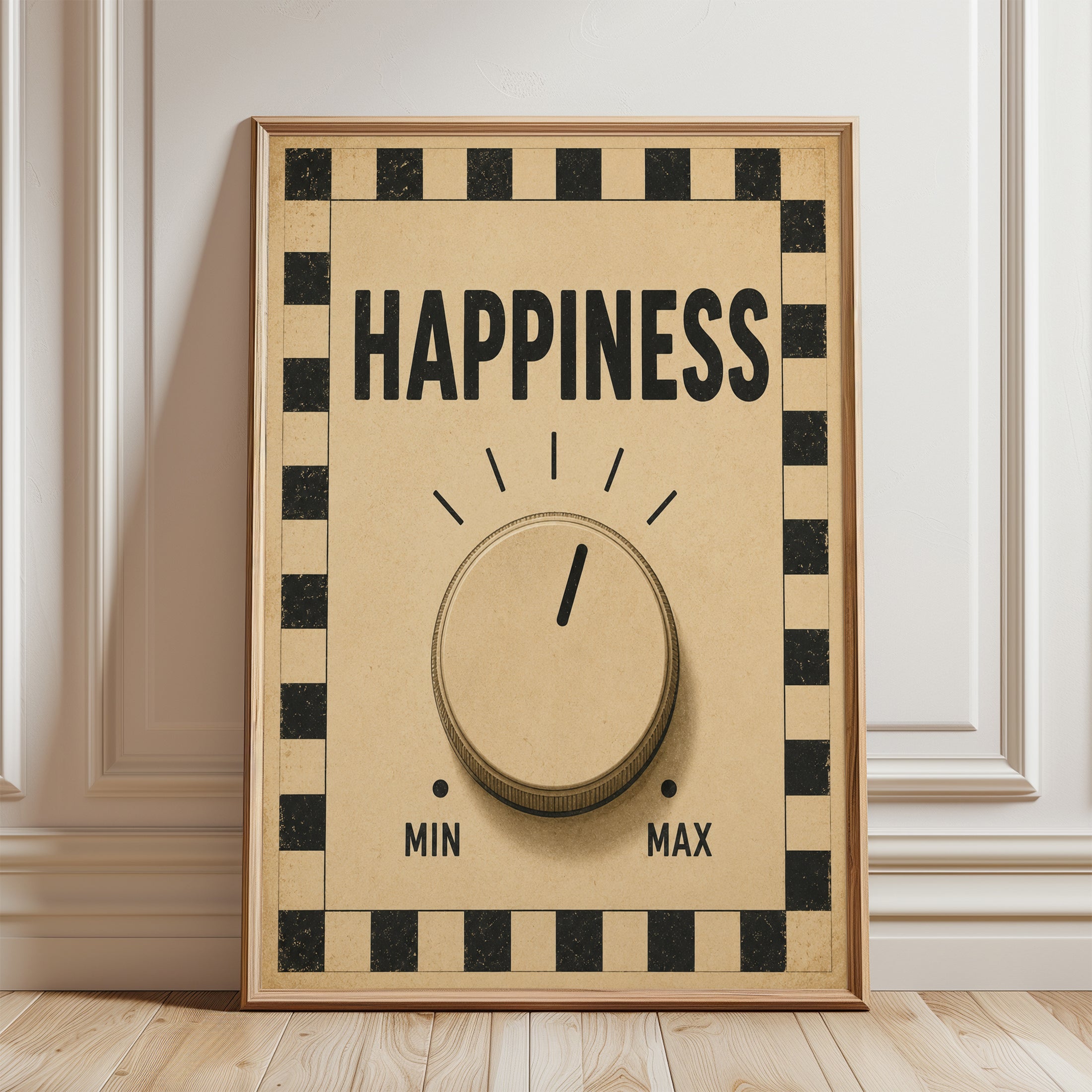Happiness Wall Art – Vintage Dial Print - framed detail