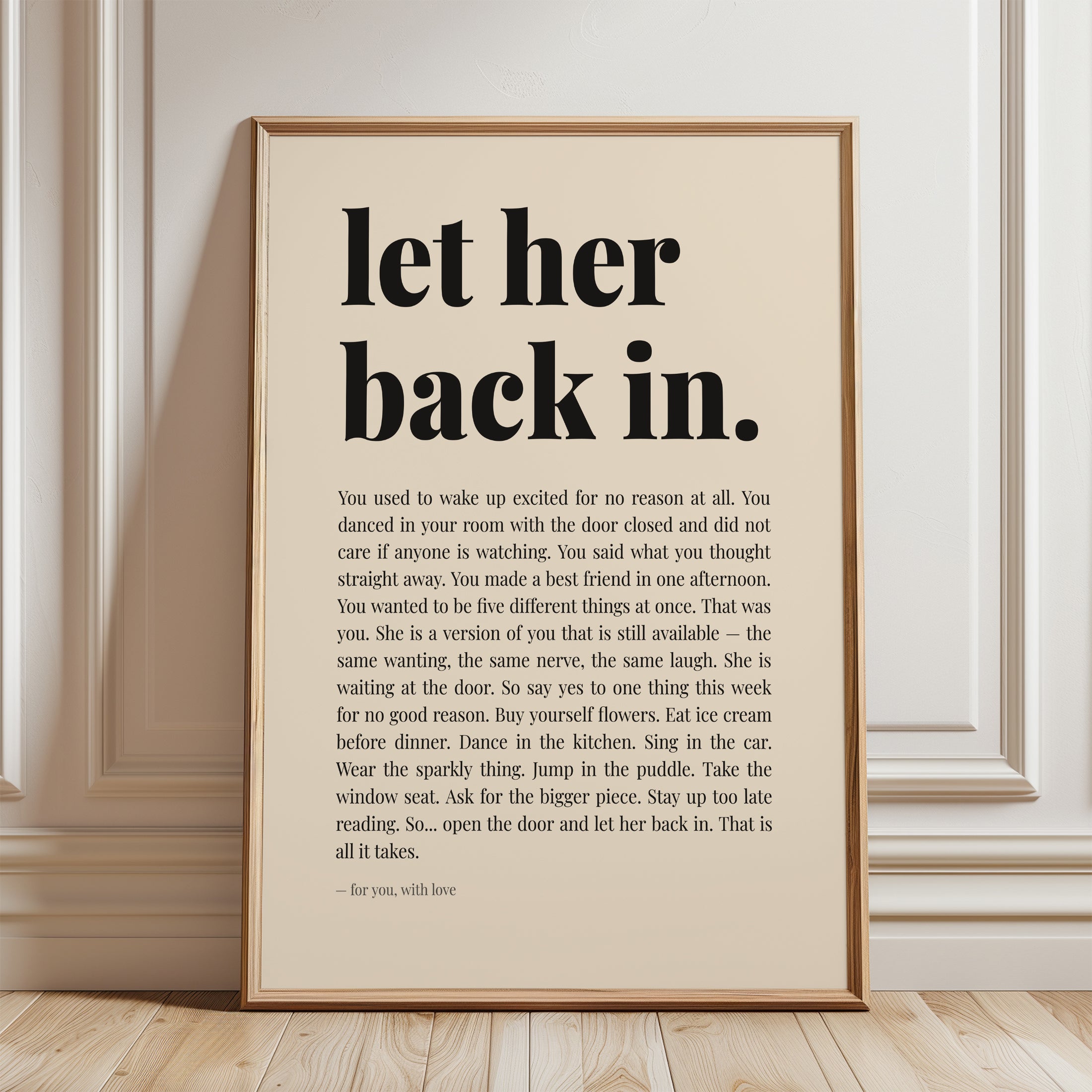 Motivational Quote Print - framed detail