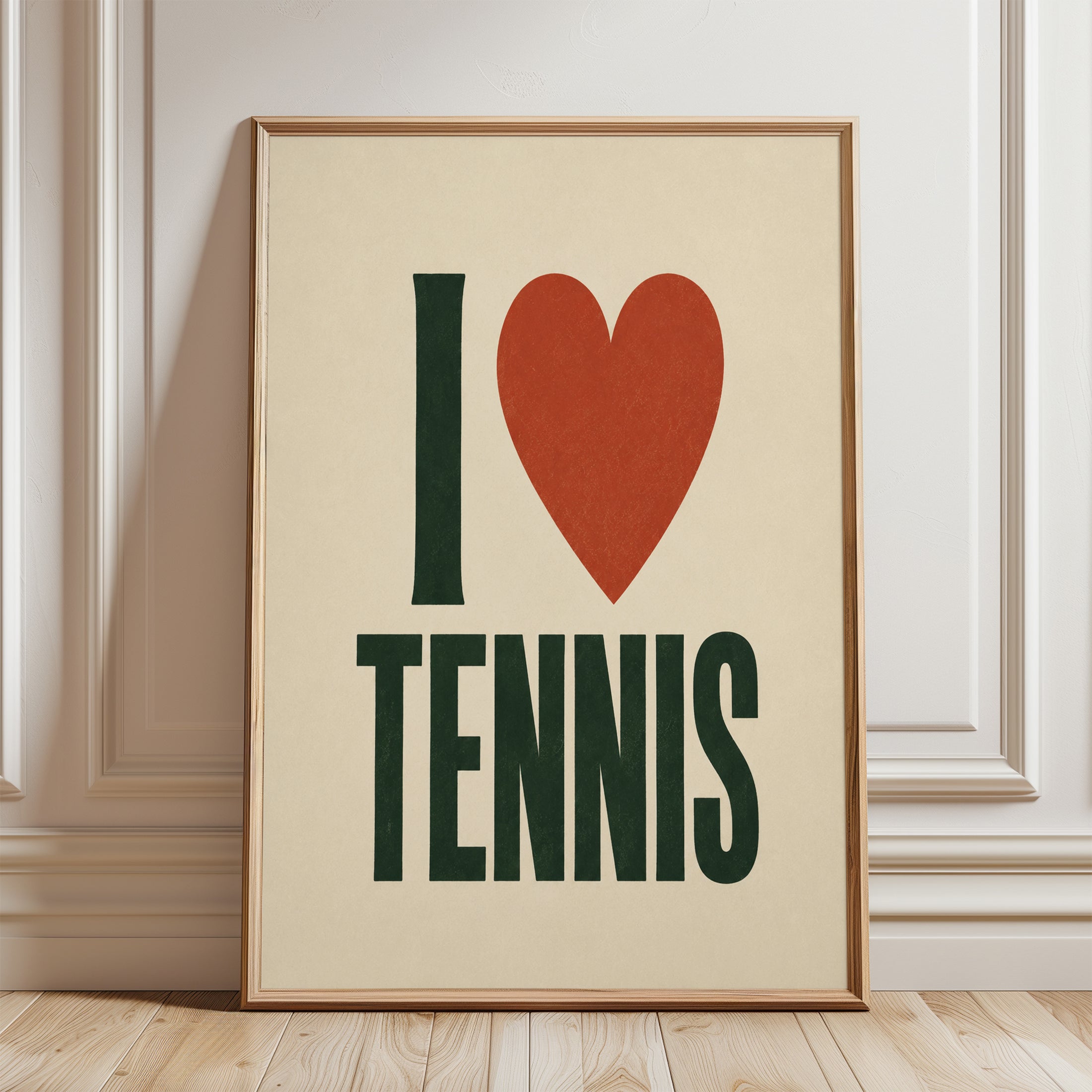 Tennis Wall Art – Vintage Sports Poster - framed detail