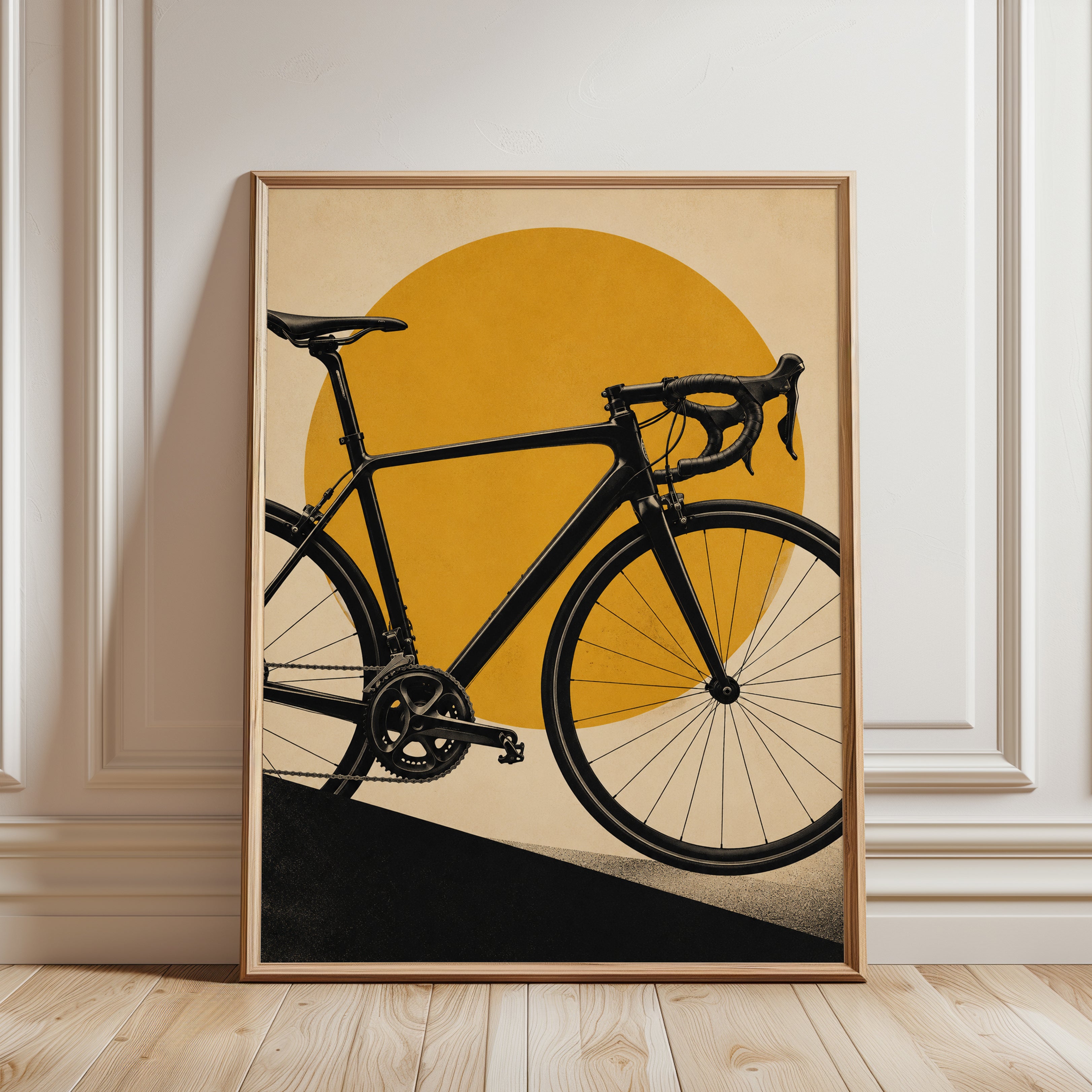 Bicycle Wall Art – Cycling Print - framed detail
