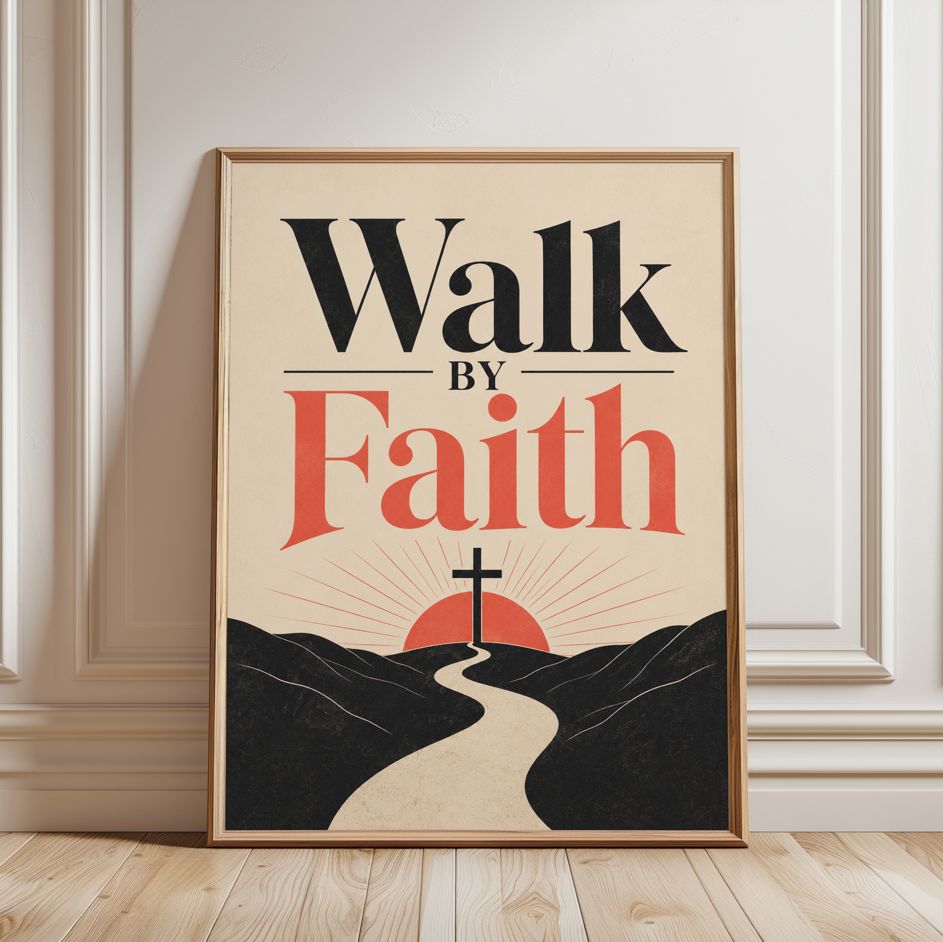 Faith Wall Art – Walk by Faith Print - framed detail