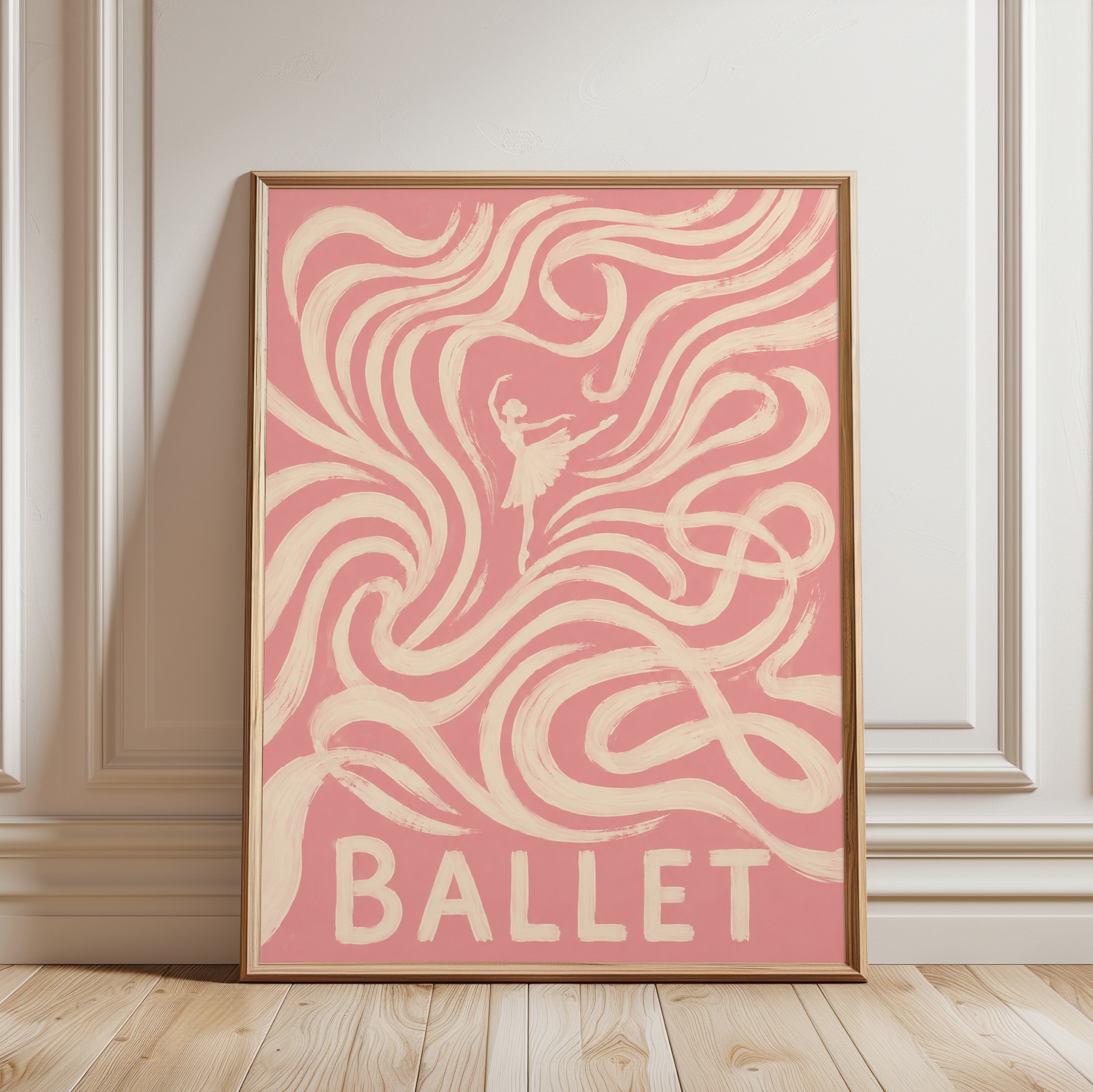 Ballet Poster – Retro Dance Wall Art - framed detail