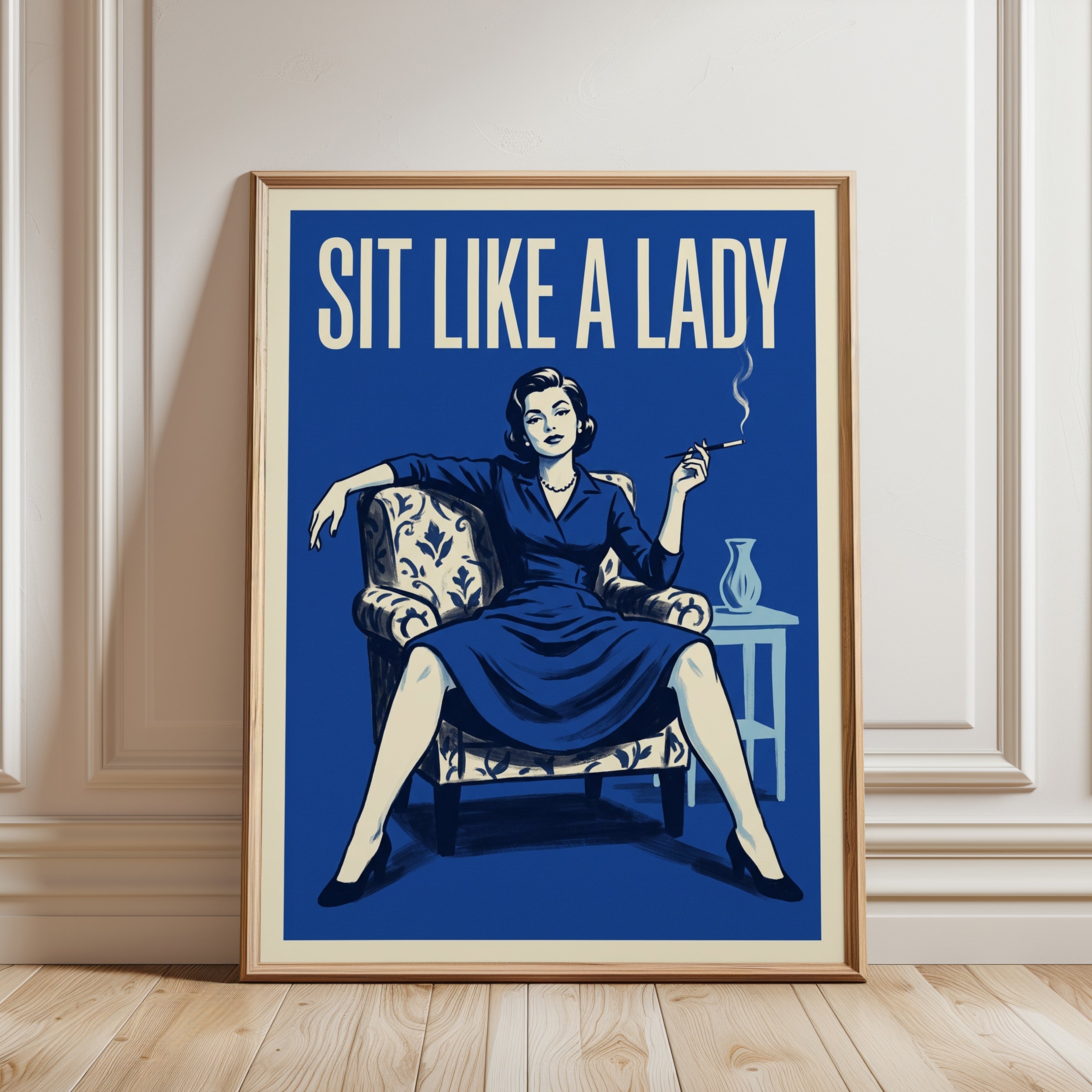 Vintage Cigarette Poster - framed detail