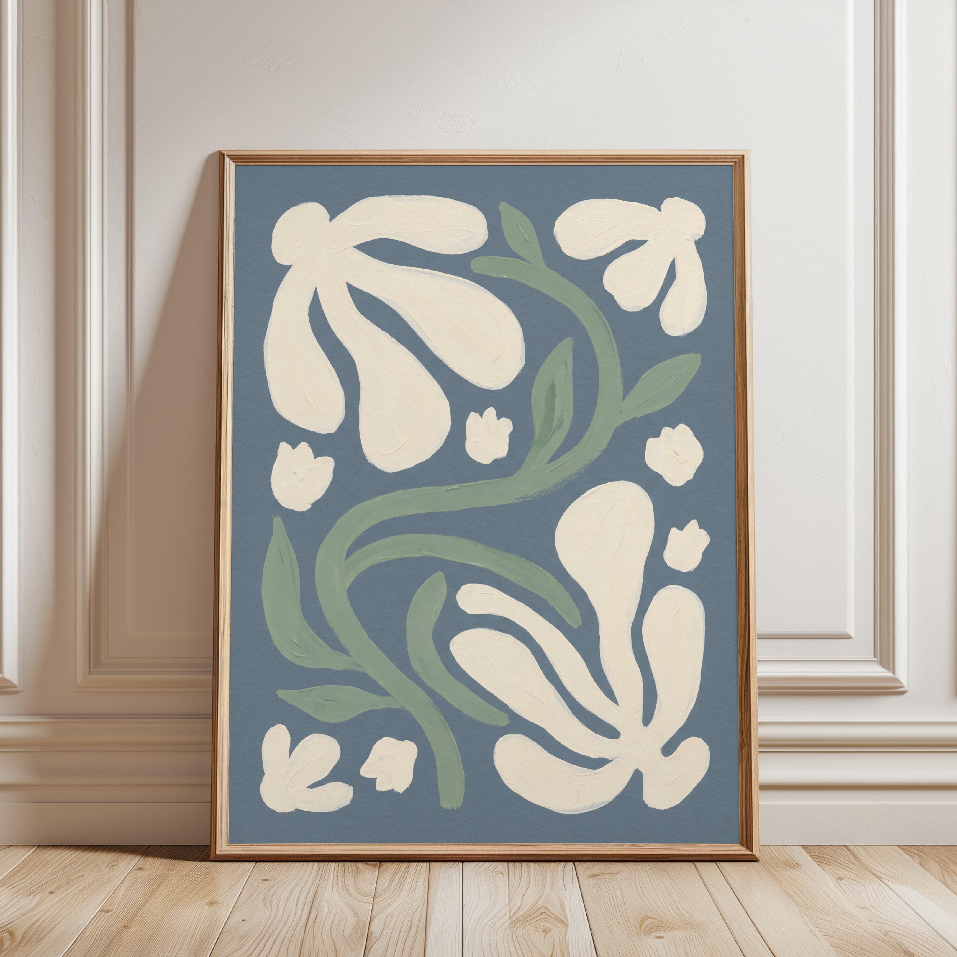 Abstract Floral Art Print - framed detail