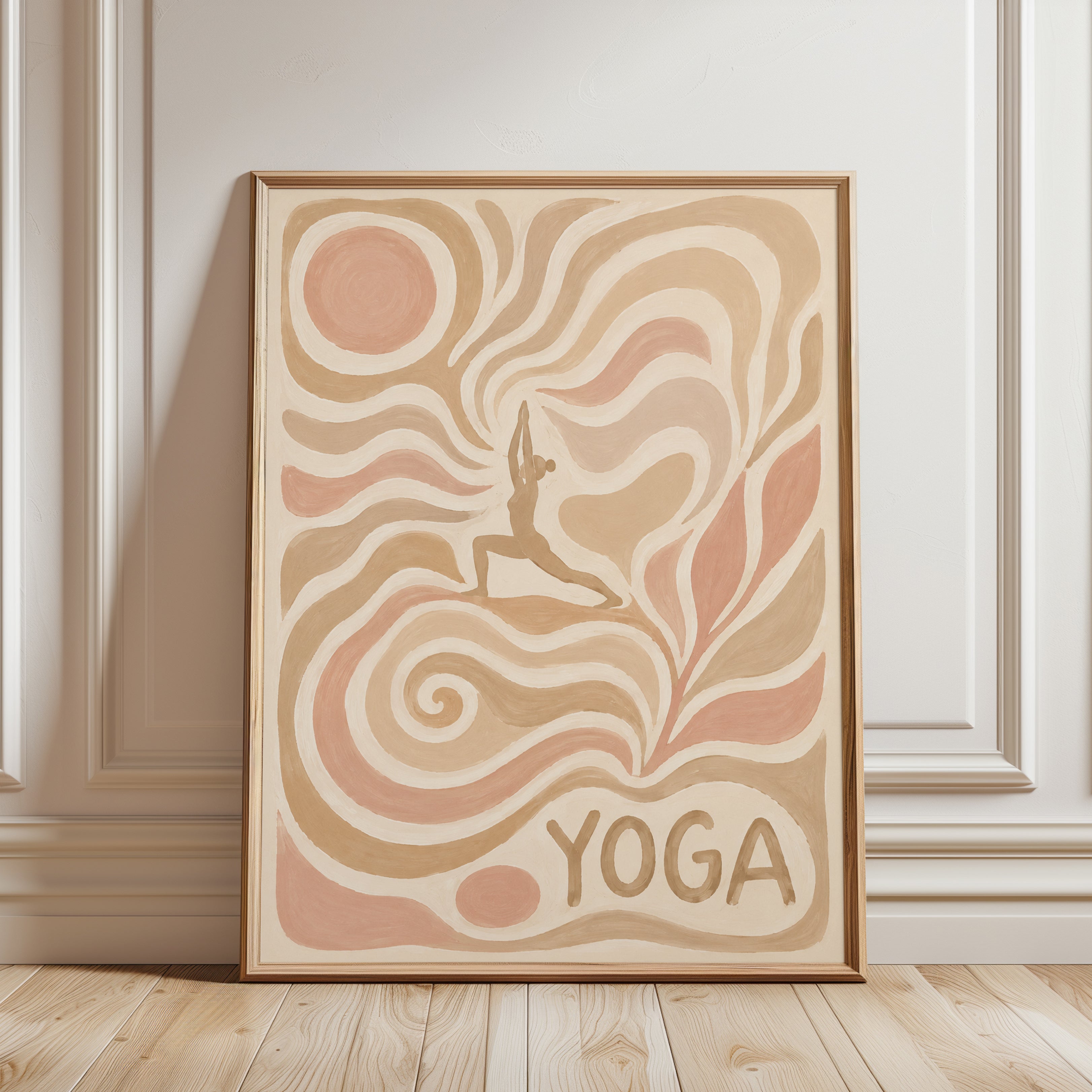 Yoga Wall Art – Meditation Room Decor - framed detail