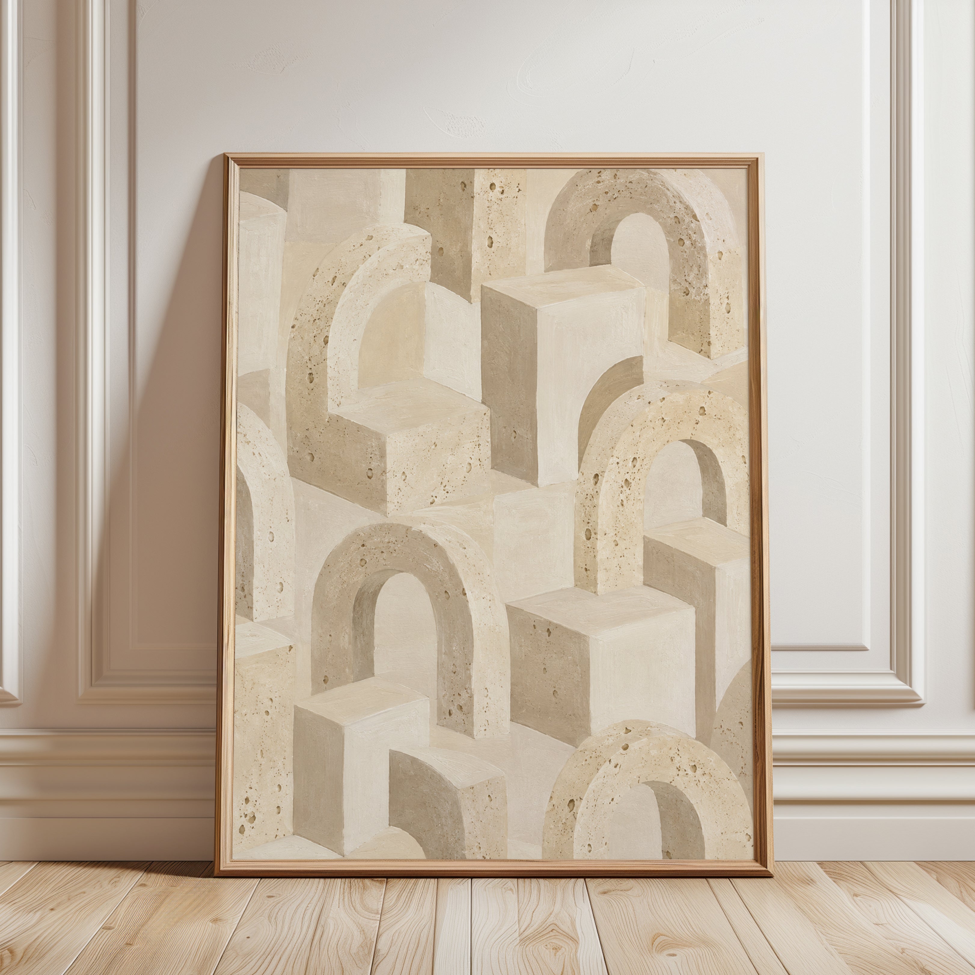 Geometric Arch Wall Art - framed detail