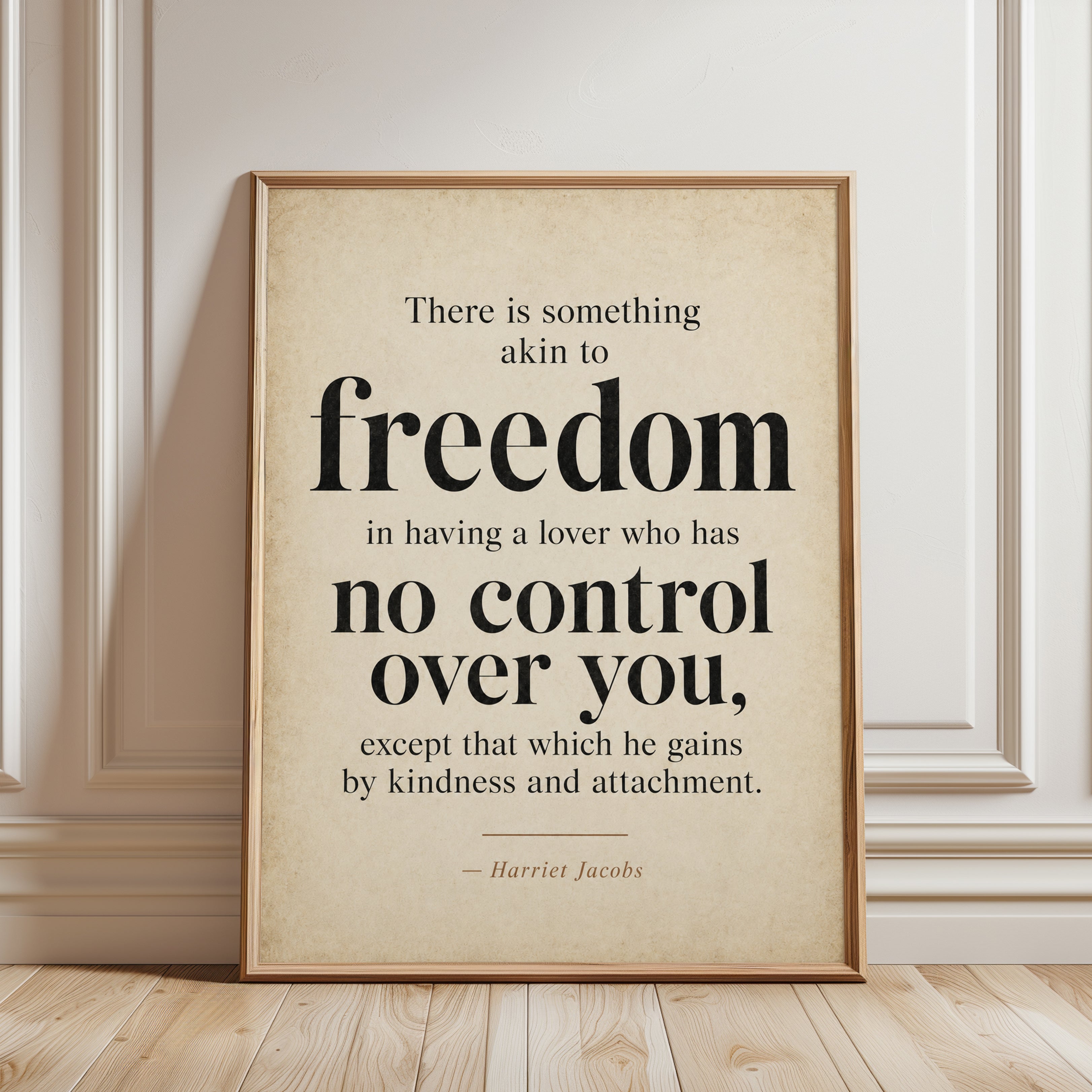 Freedom Quote Print – Love Quote Wall Art - framed detail