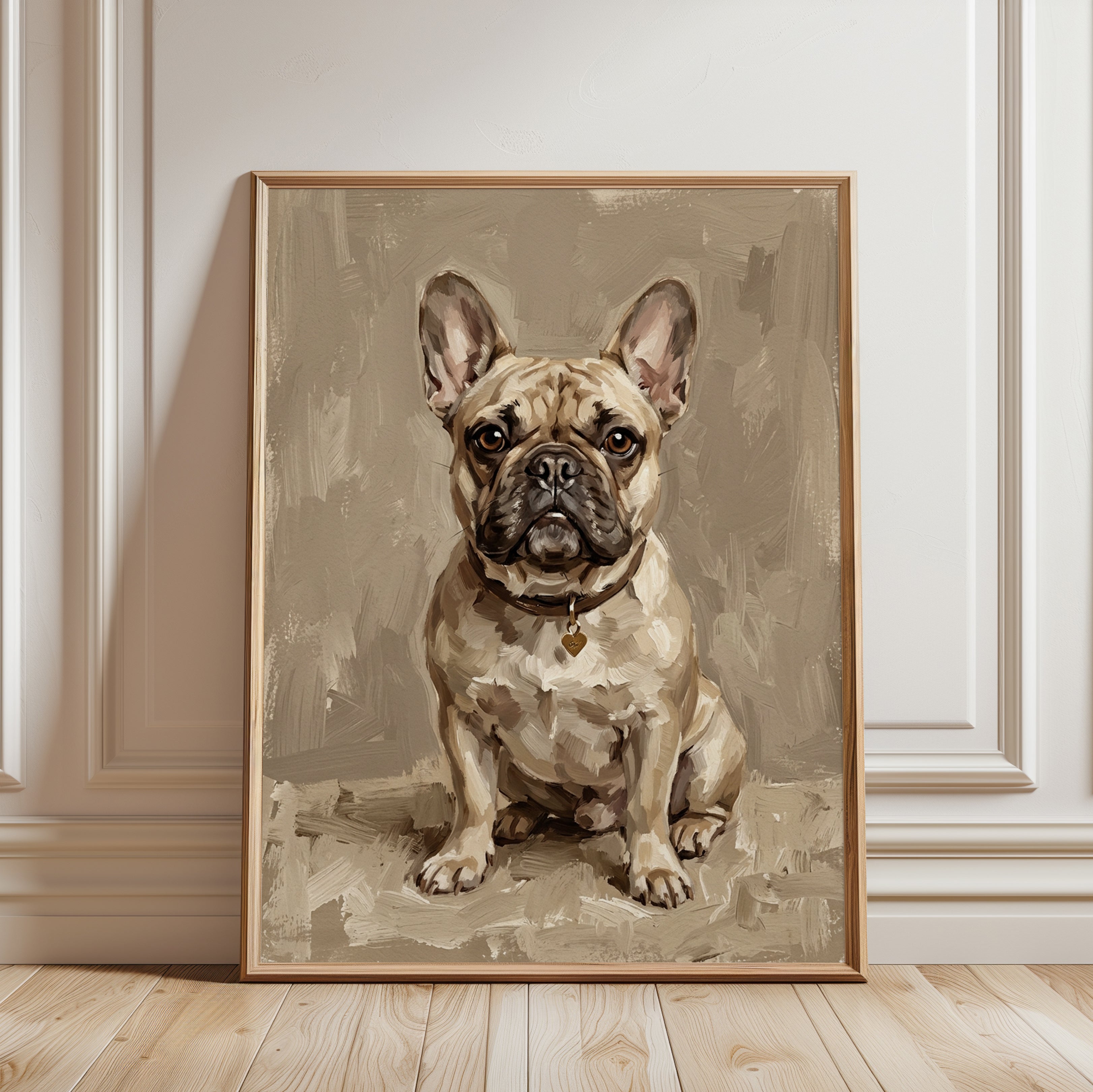 French Bulldog Portrait: Paint by Numbers Wall Art - framed detail