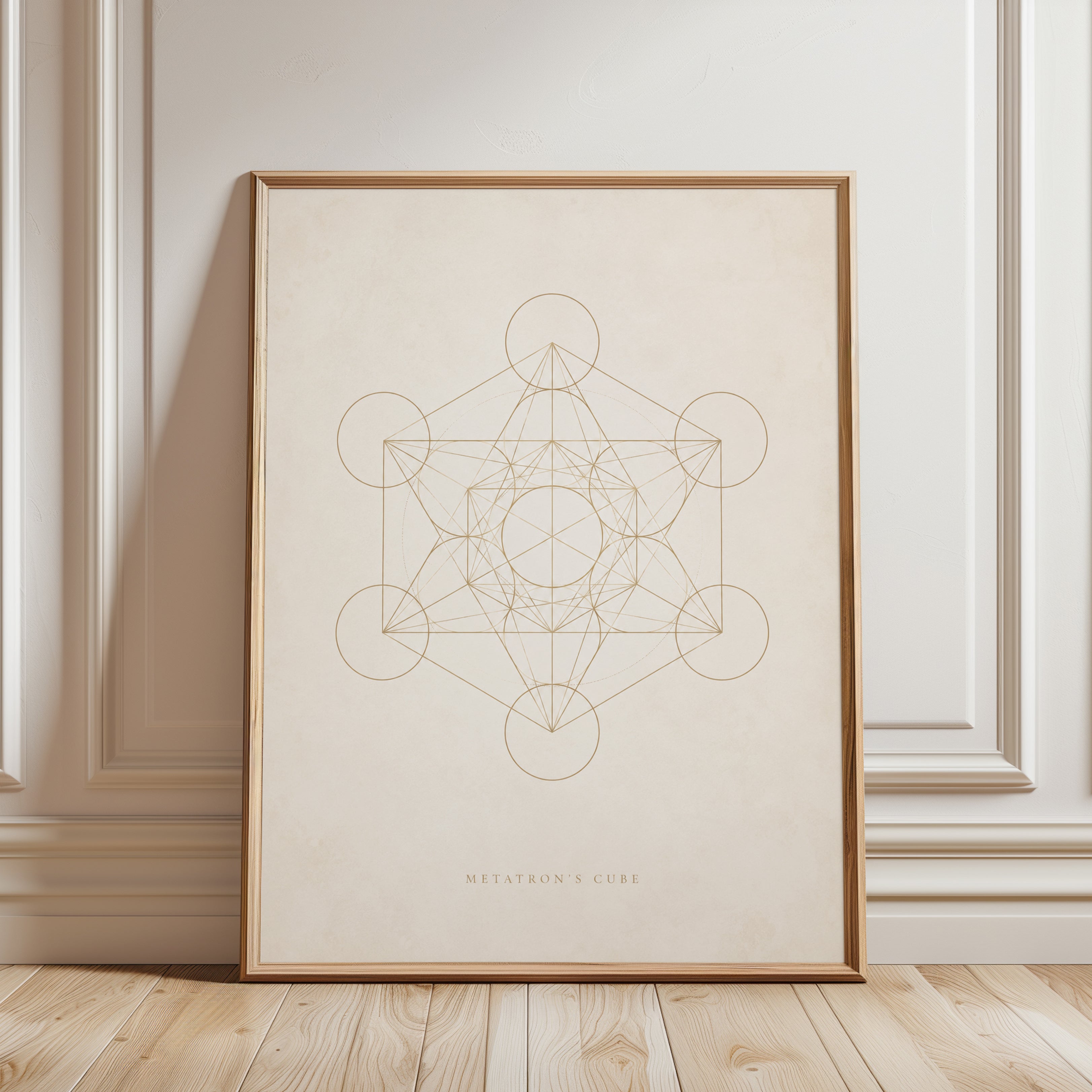 Sacred Geometry Wall Art: Metatron's Cube - framed detail