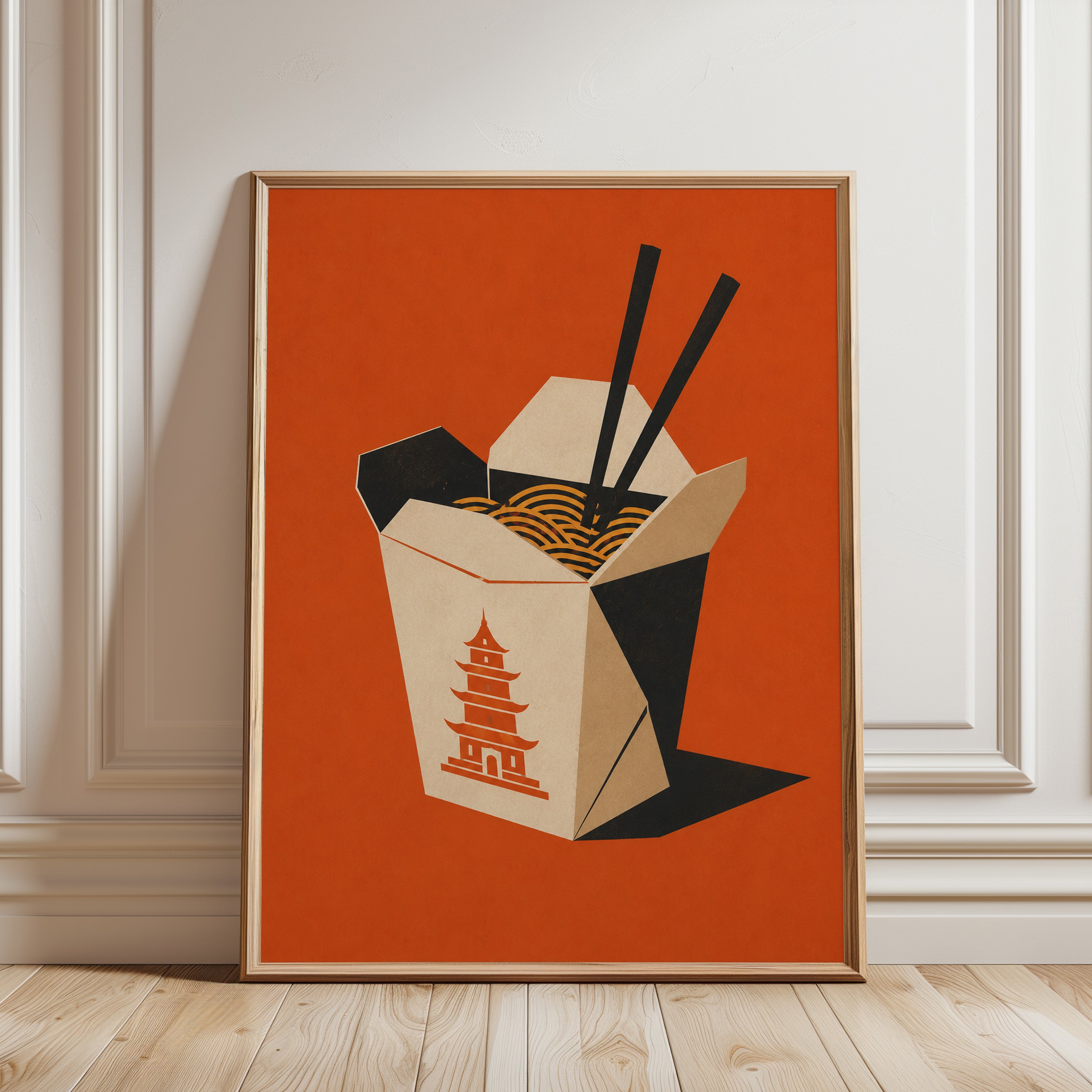 Chinese Food Wall Art – Asian Kitchen Decor - framed detail