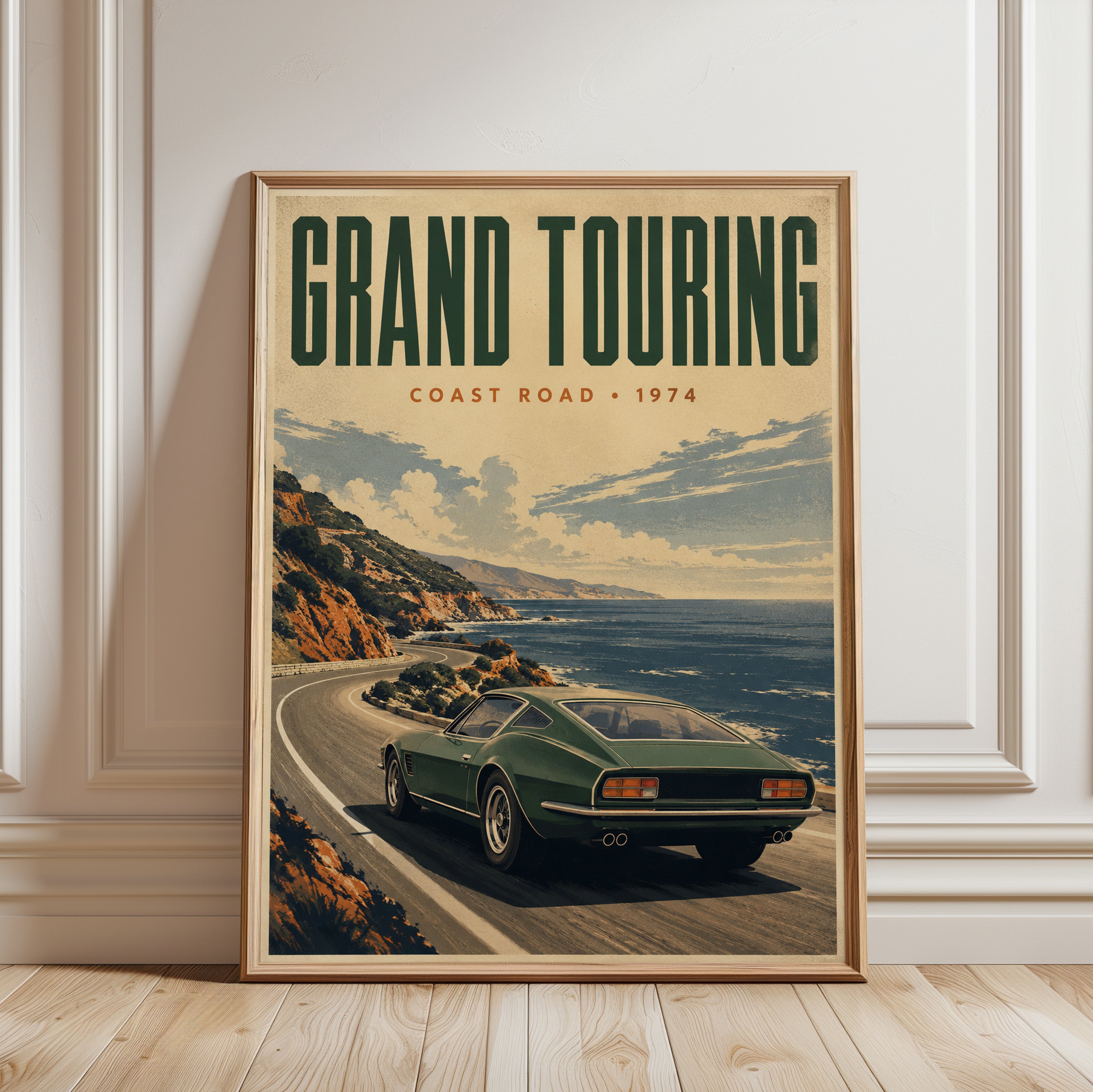 Vintage Car Poster - framed detail