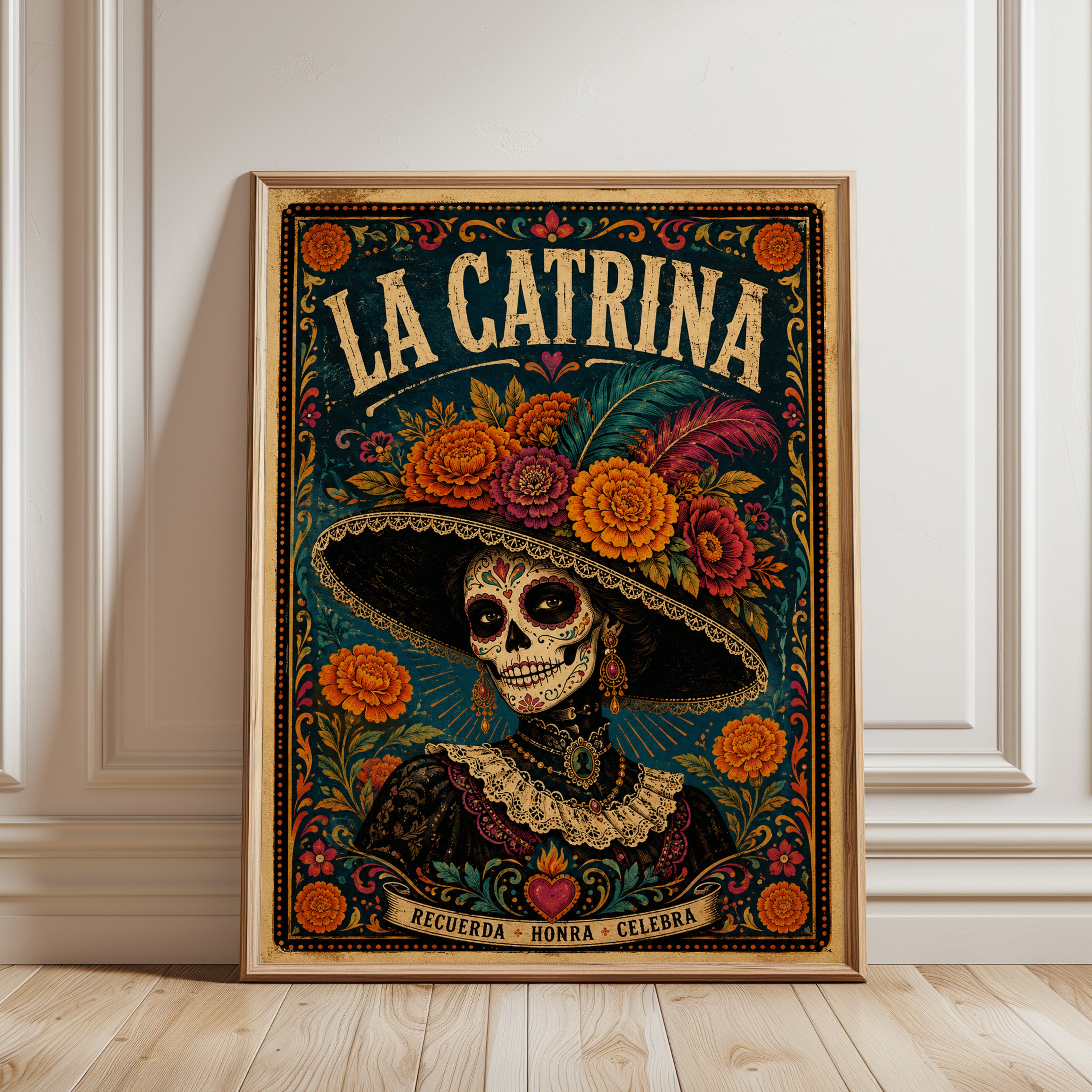 Día de los Muertos Print - framed detail