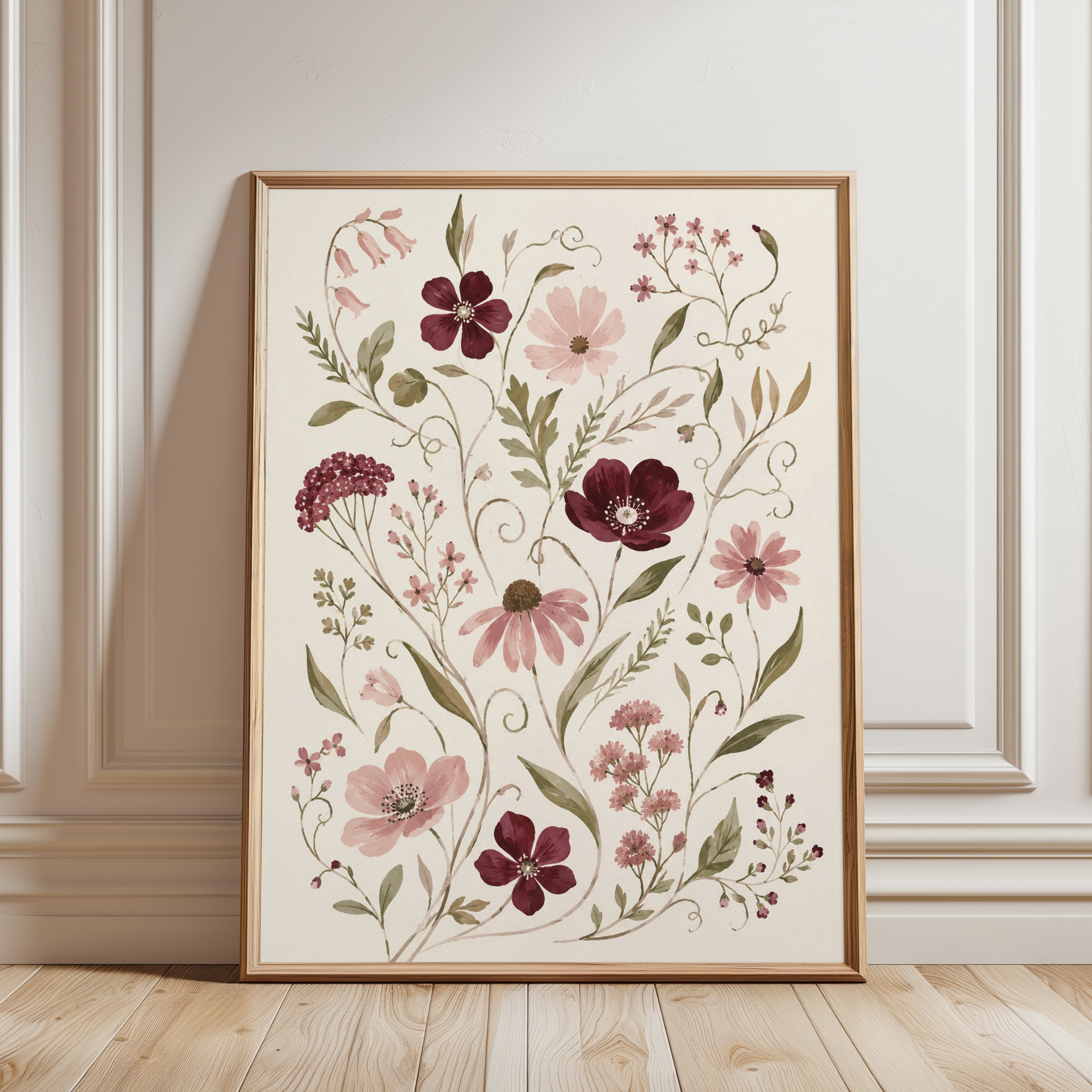 Wildflower Wall Art – Botanical Print - framed detail