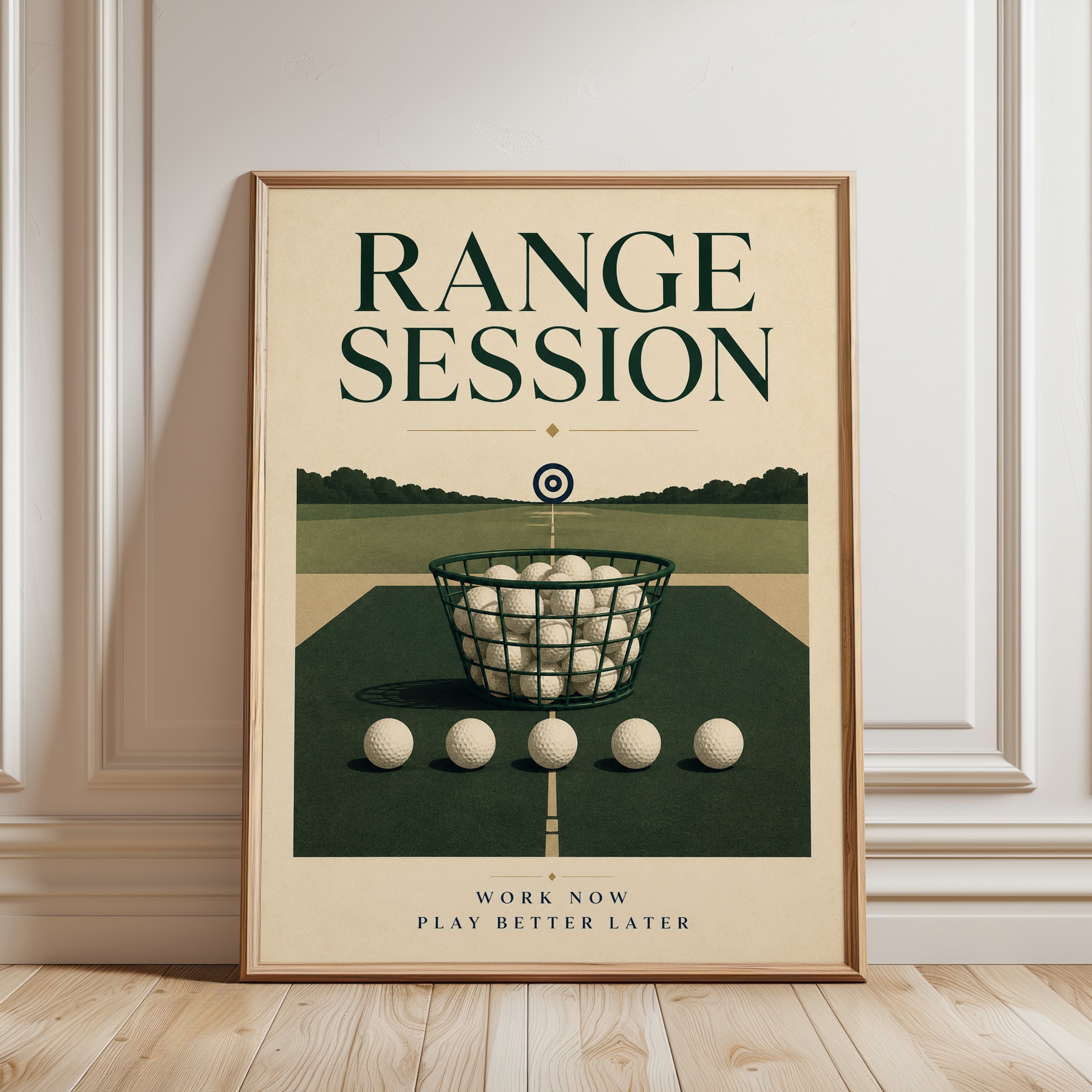 Golf Wall Art – Range Session Print - framed detail