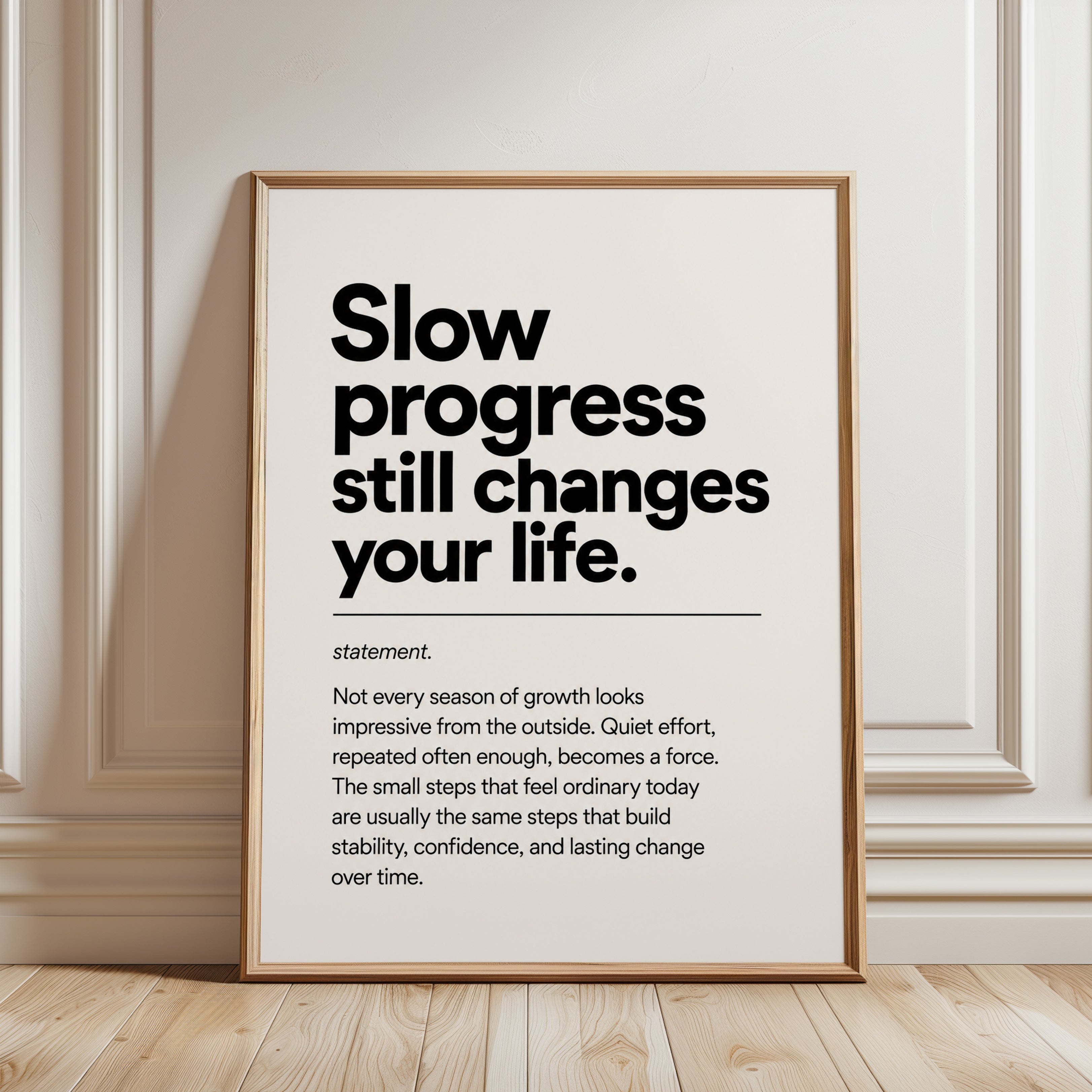 Minimalist Motivational Print - framed detail