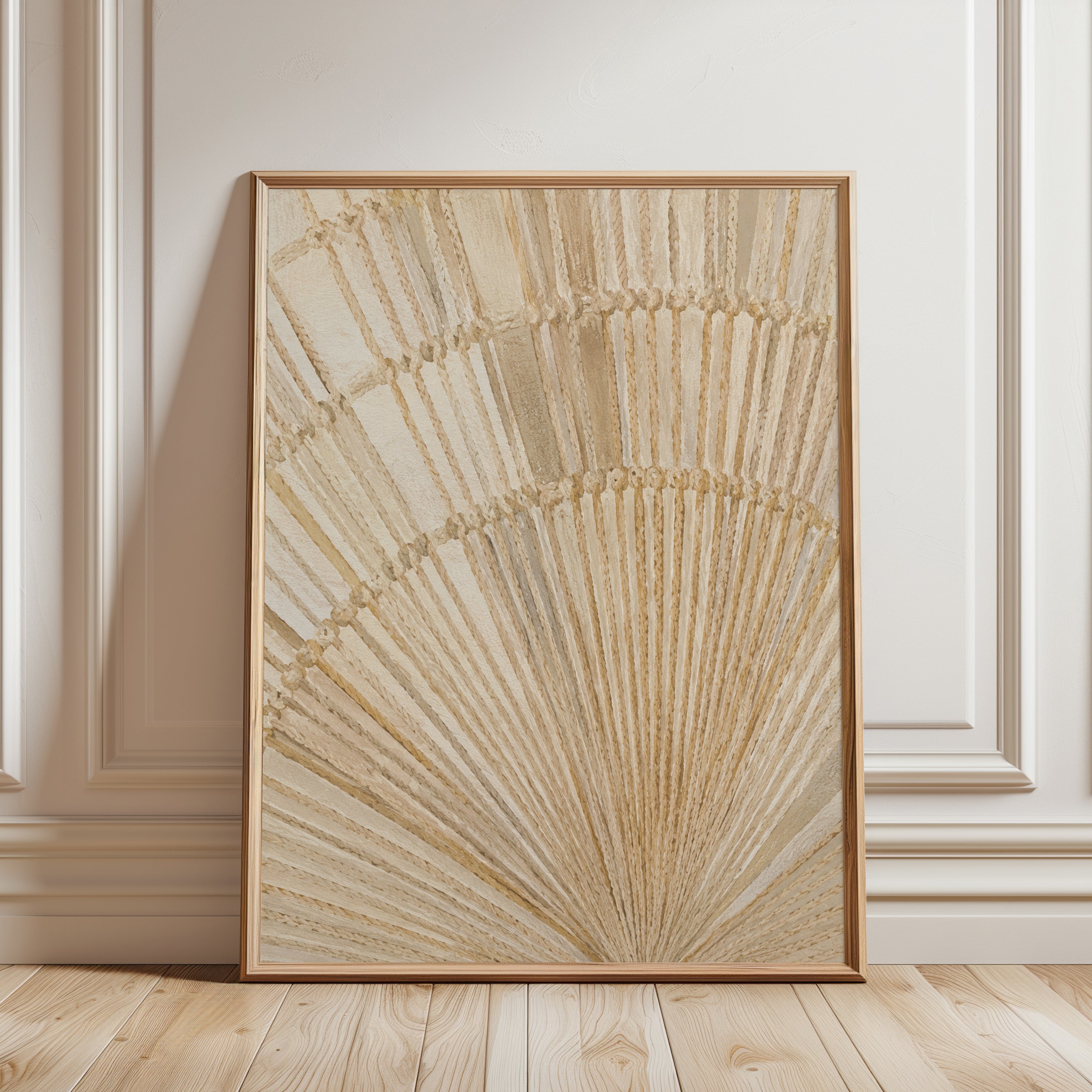 Dried Palm Leaf Wall Art - framed detail
